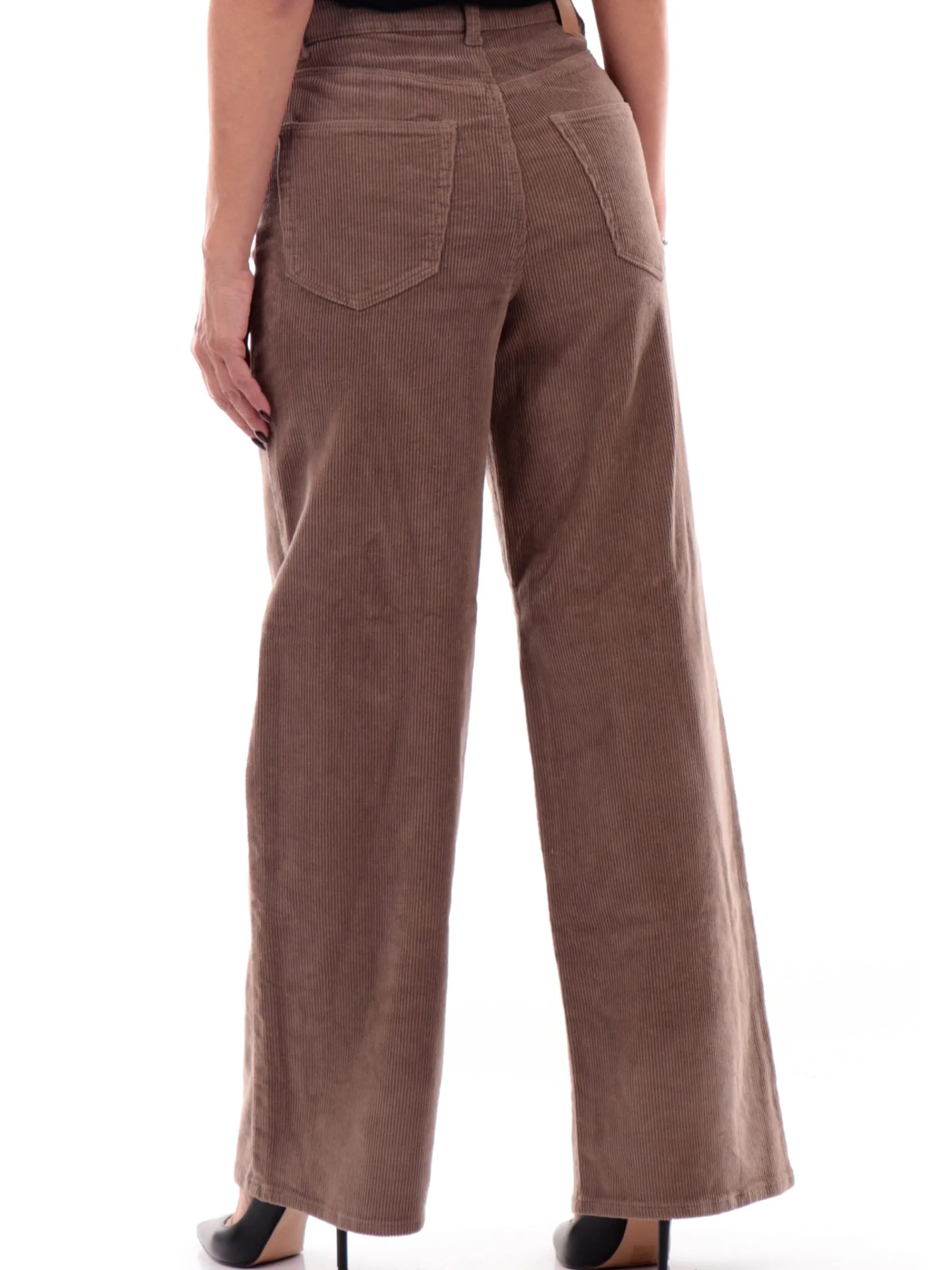ONLY Pantaloni*Pantaloni velluto marroni da donna a costine 15263179