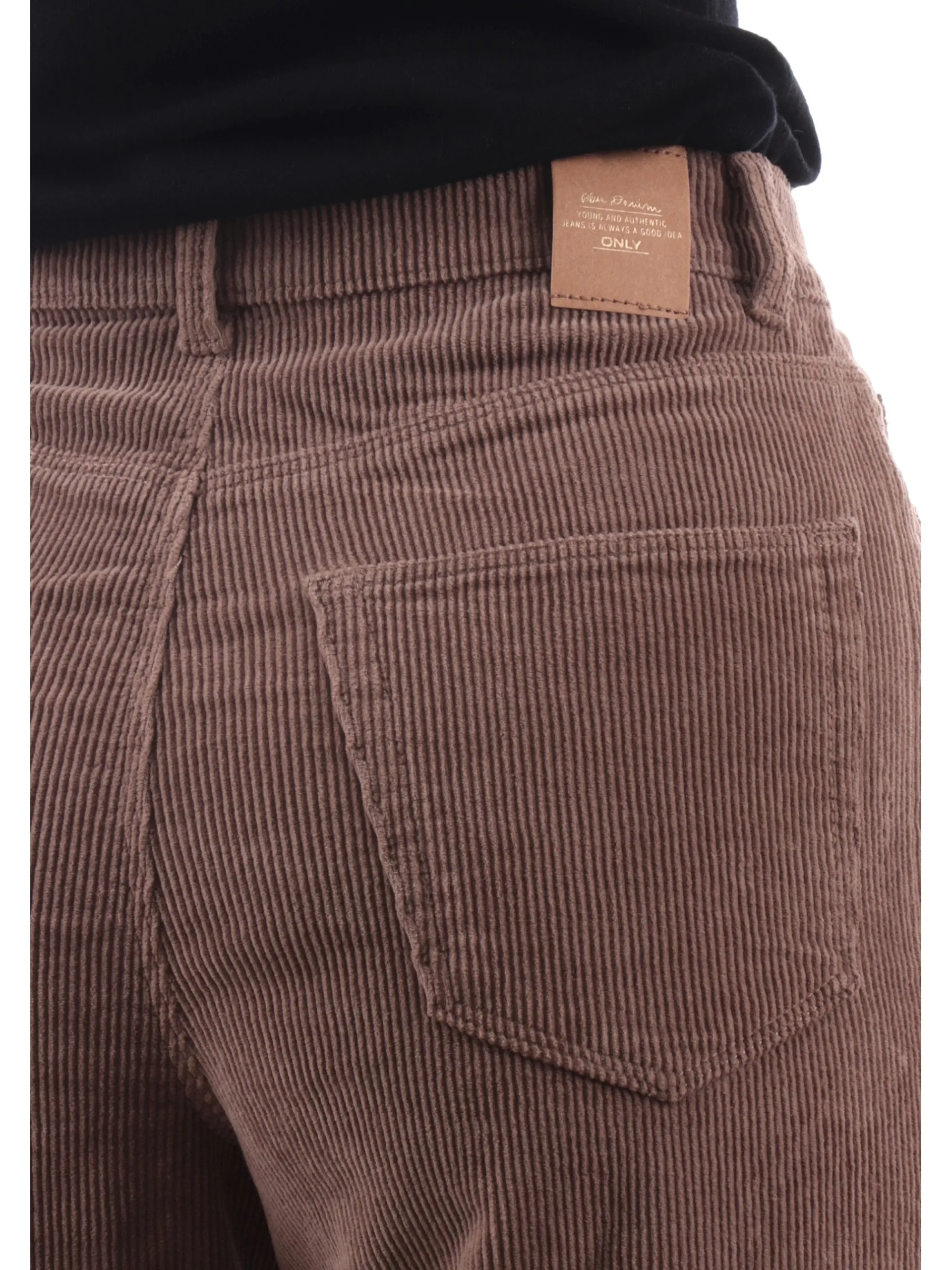 ONLY Pantaloni*Pantaloni velluto marroni da donna a costine 15263179