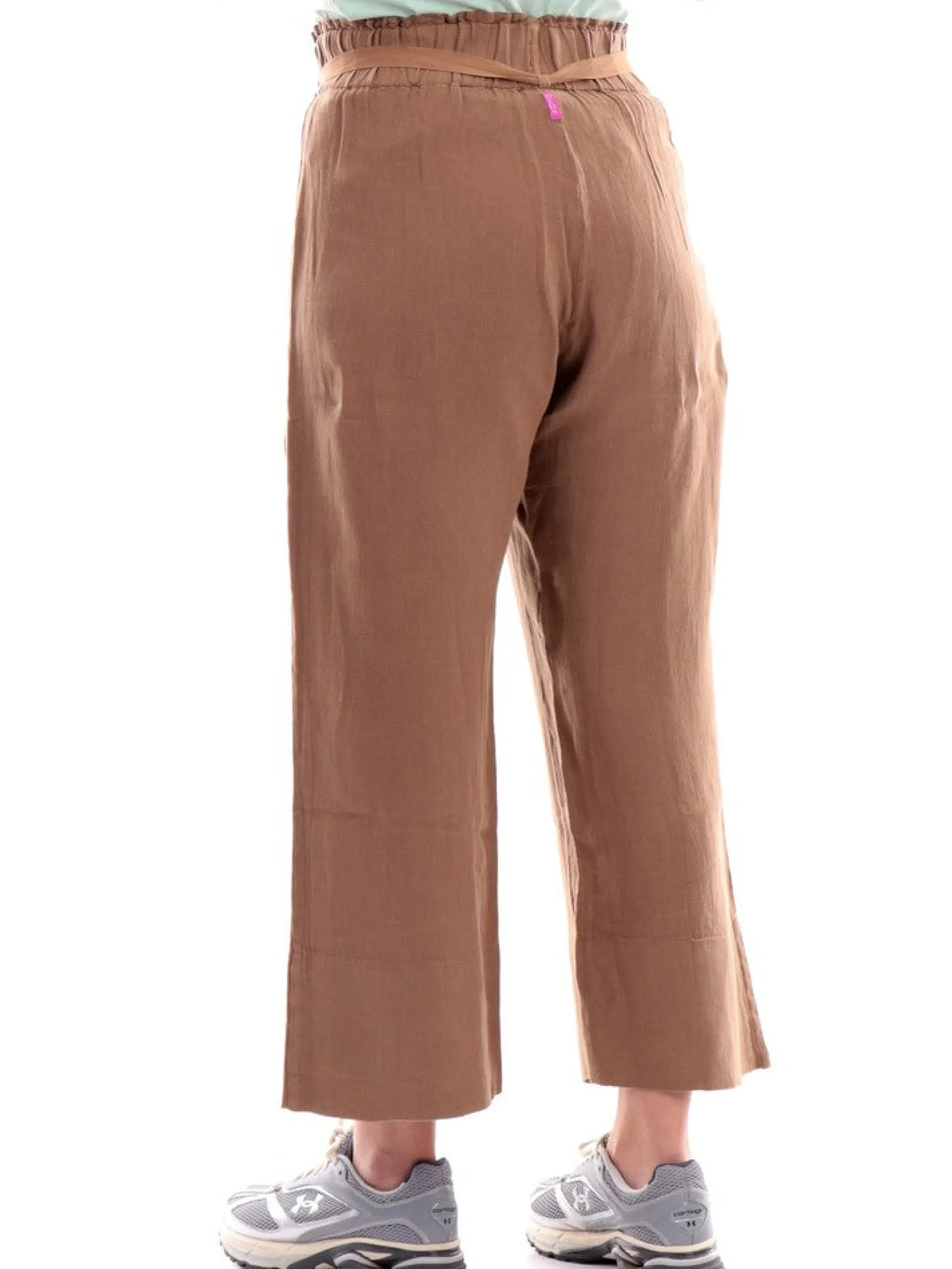 DEHA Pantaloni*Pantaloni vita alta marroni da donna D02565