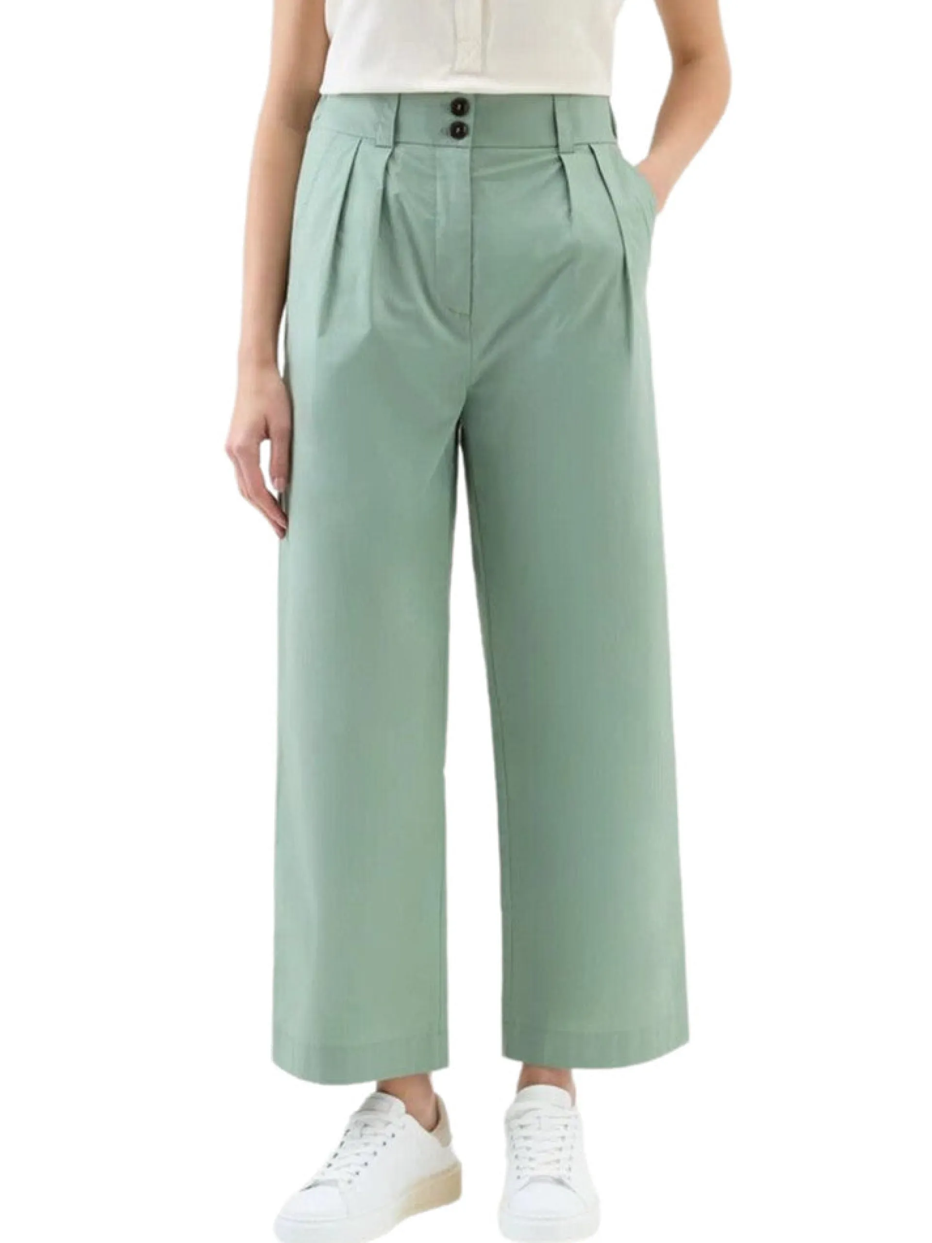 WOOLRICH Pantaloni*Pantaloni verde chino donna Popeline via alta 0174FRUT3027