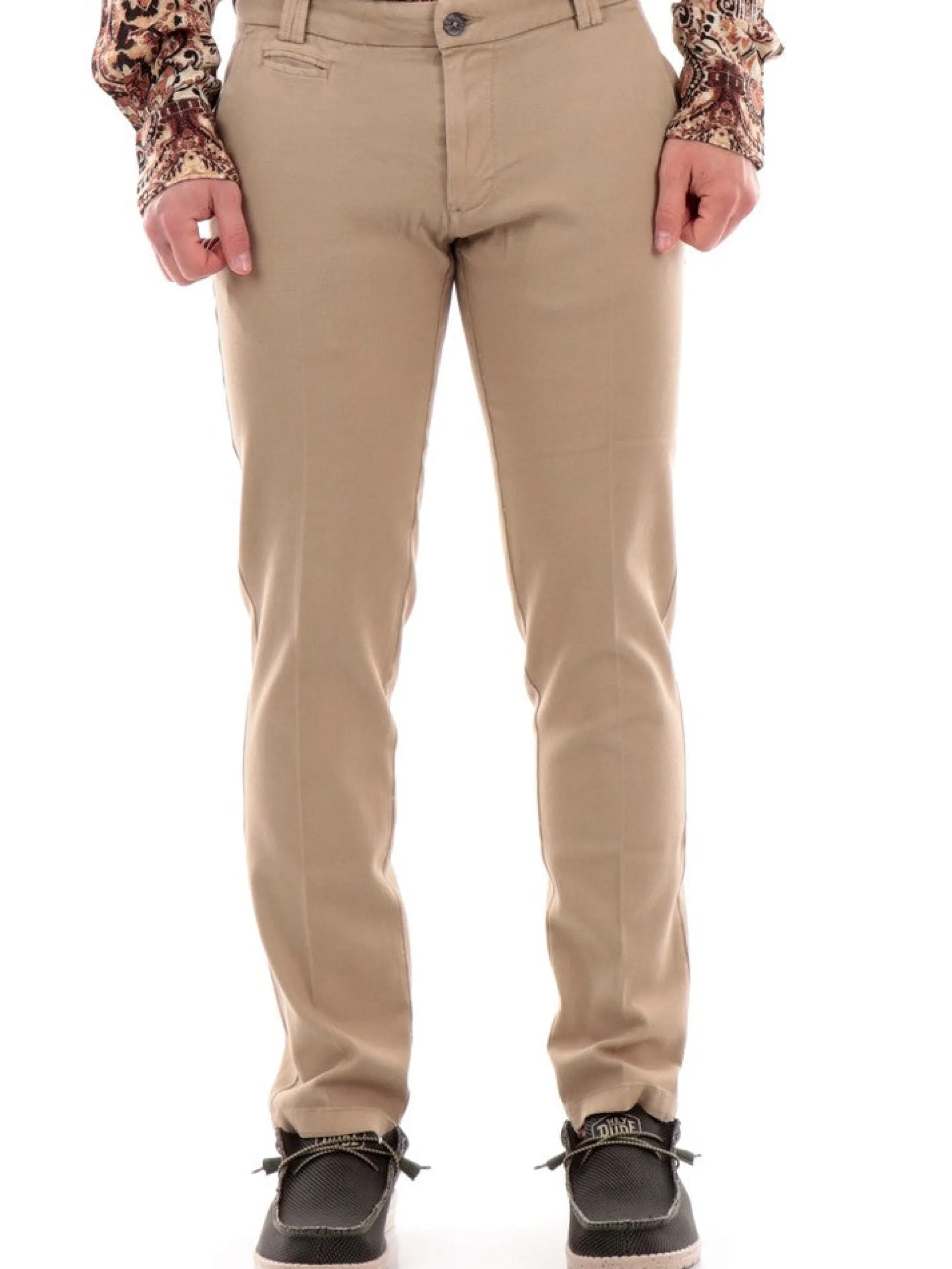 YES ZEE Pantaloni*Pantaloni beige da uomo Nido D'Ape P630FE000