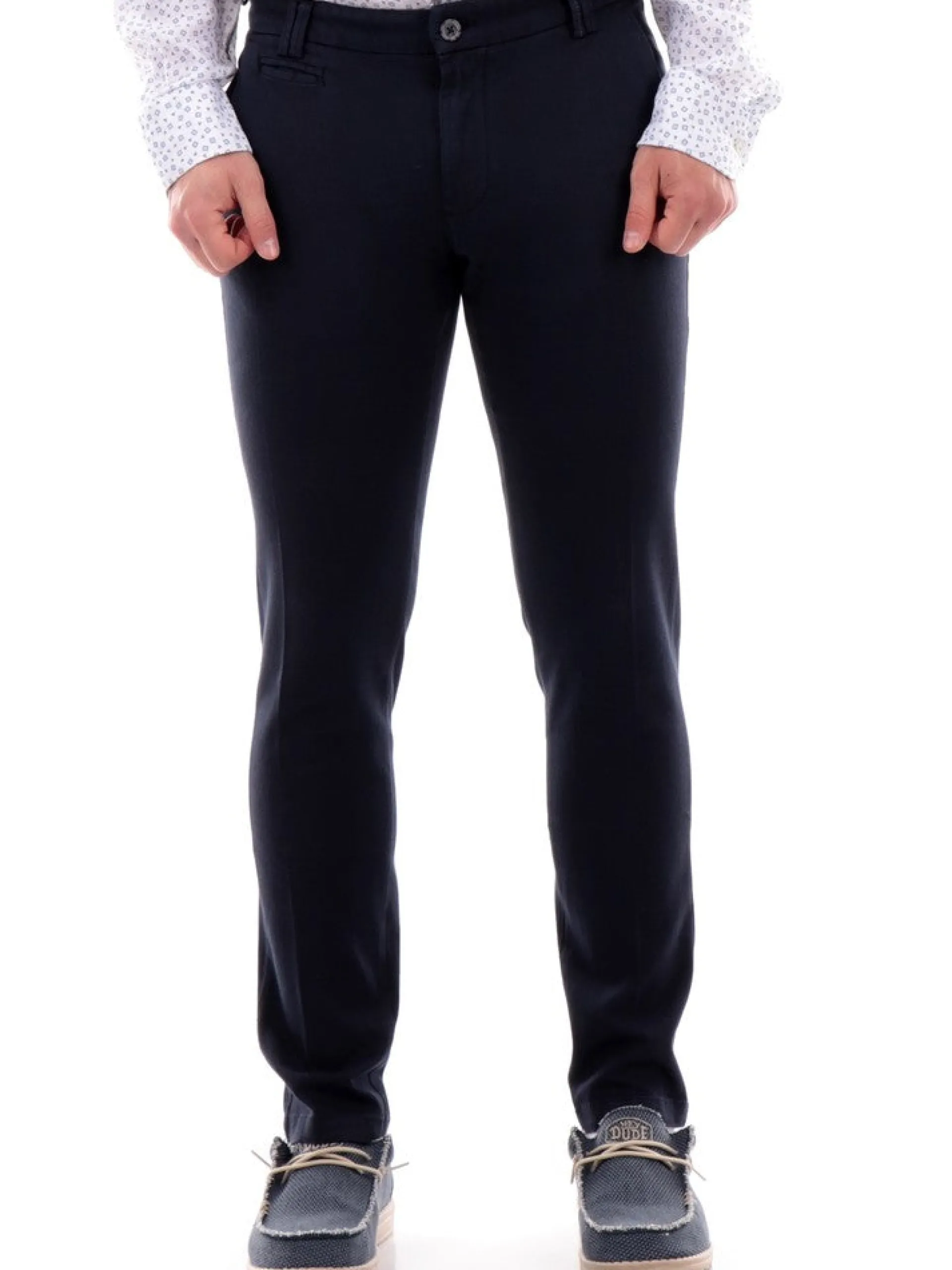 YES ZEE Pantaloni*Pantaloni blu da uomo Nido D'Ape P630FE000