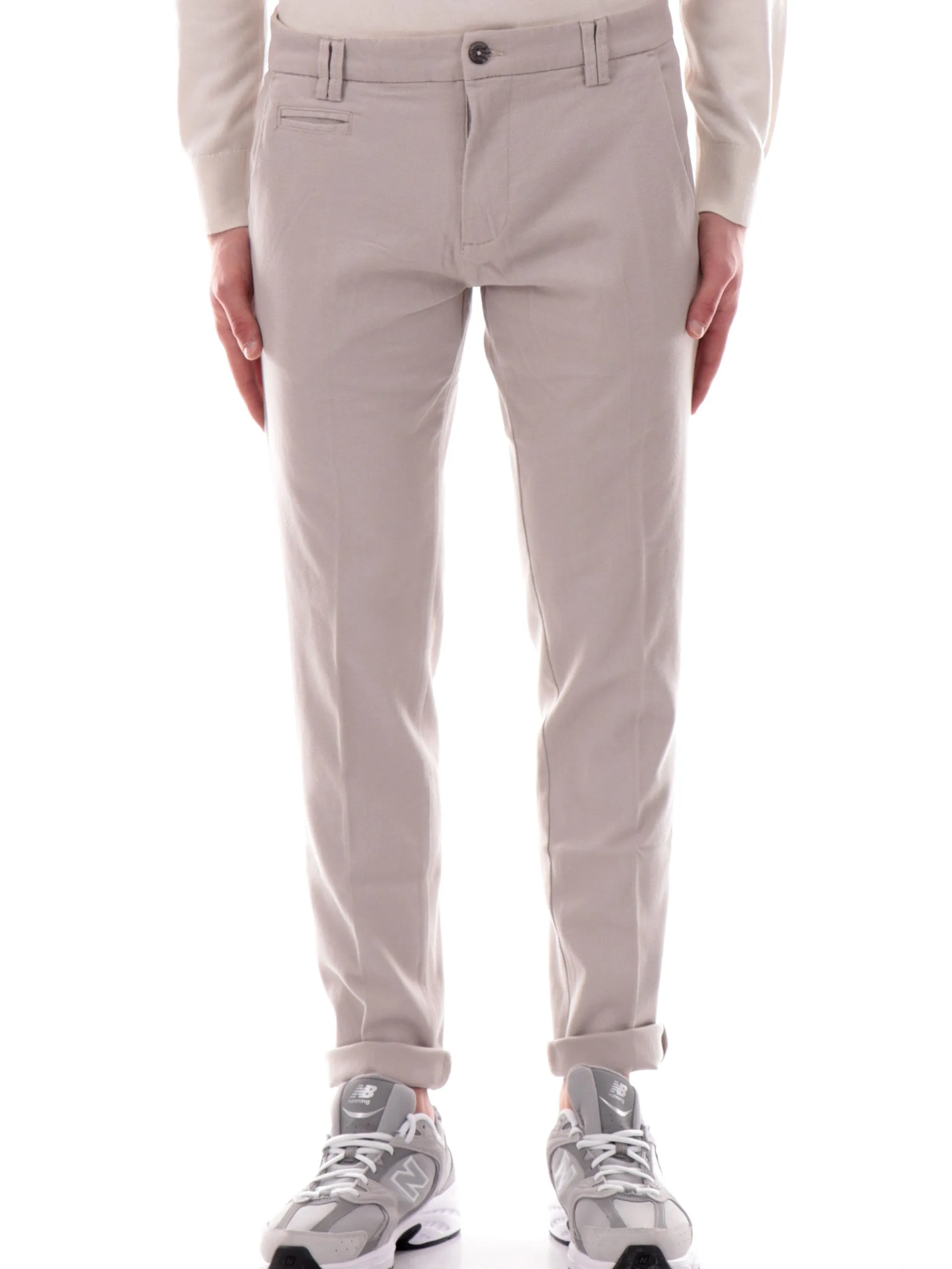 YES ZEE Pantaloni*Pantaloni Chino grigi da uomo Nido D'Ape P630FE00