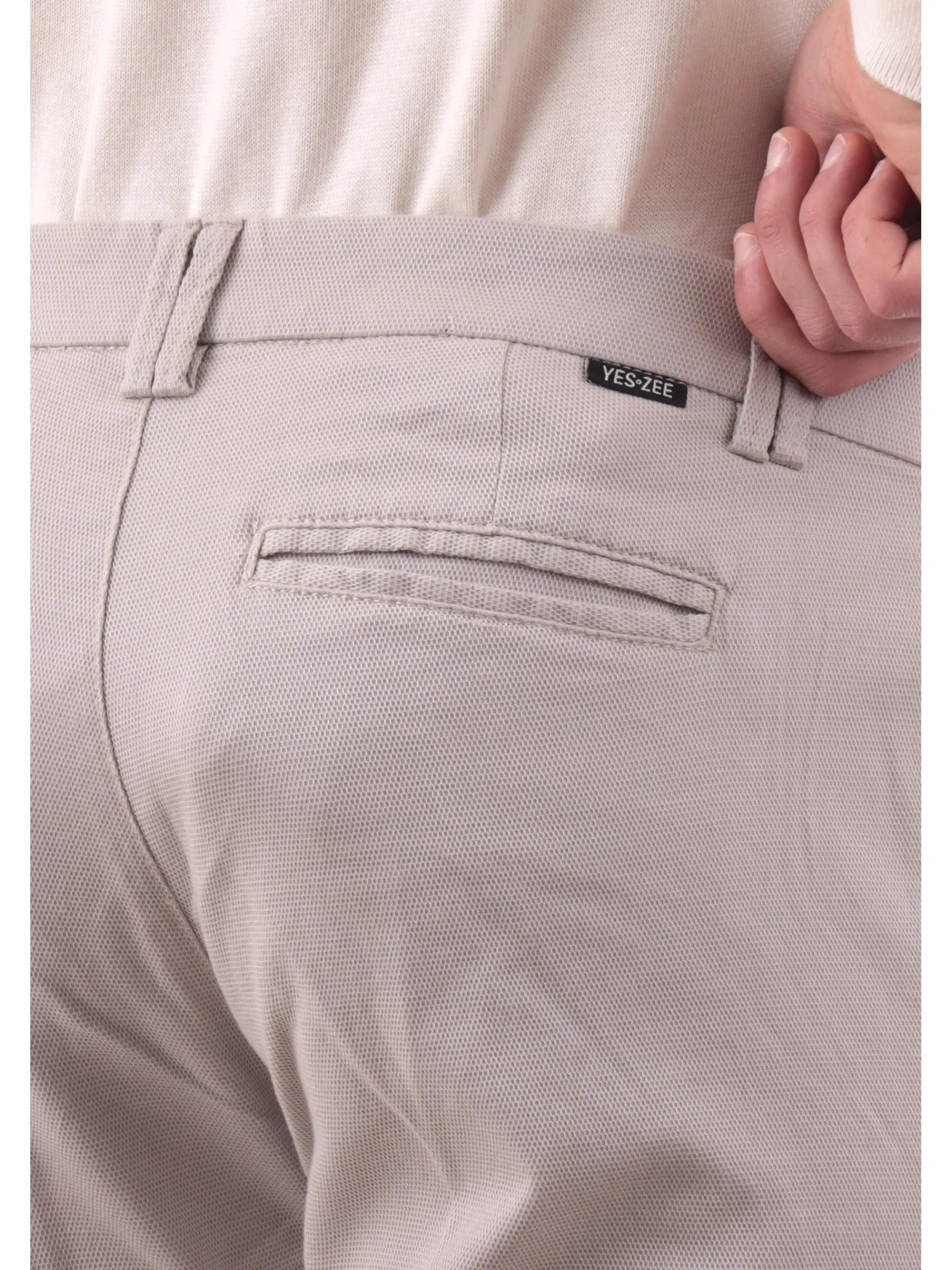 YES ZEE Pantaloni*Pantaloni Chino grigi da uomo Nido D'Ape P630FE00