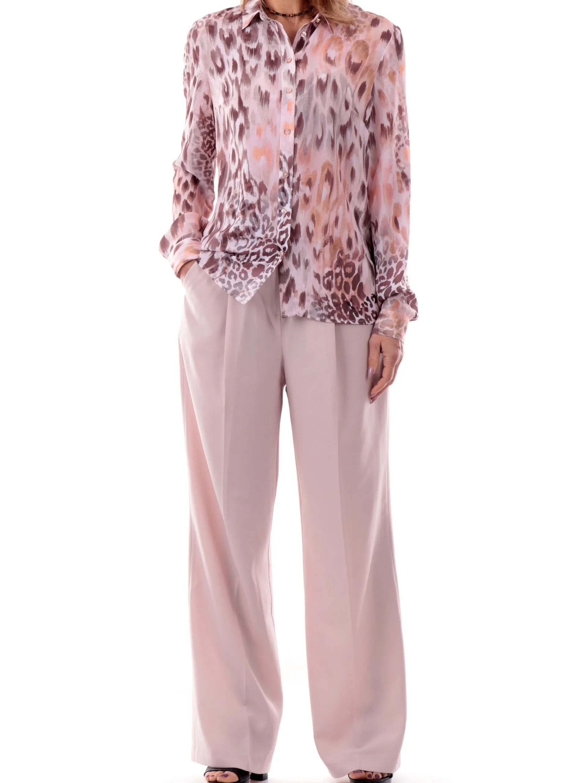YES ZEE Pantaloni*Pantaloni rosa da donna con banda elastica P385KE000