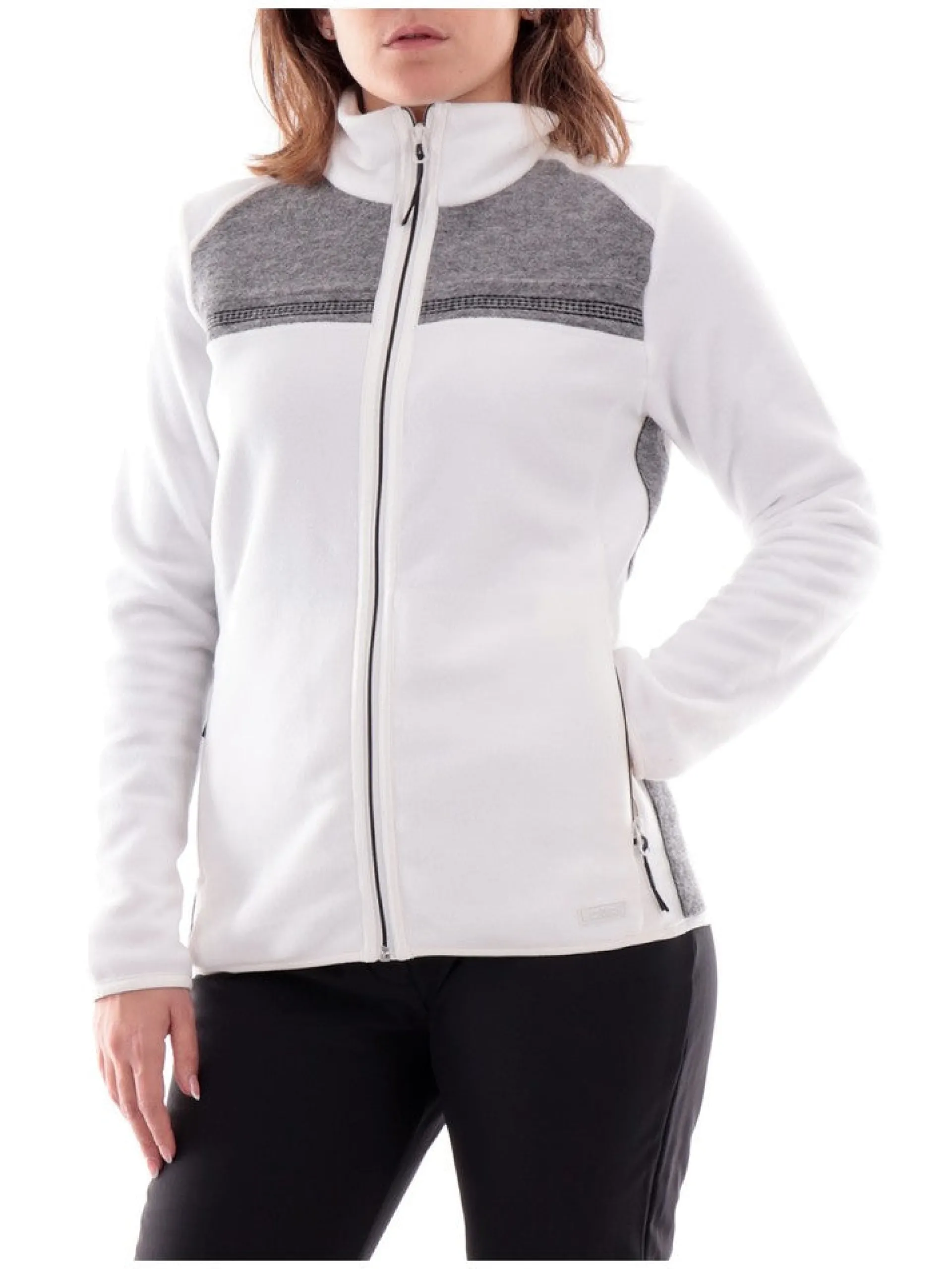 CMP Abbigliamento*Pile sci bianco da donna con inserti in lana 33J4296