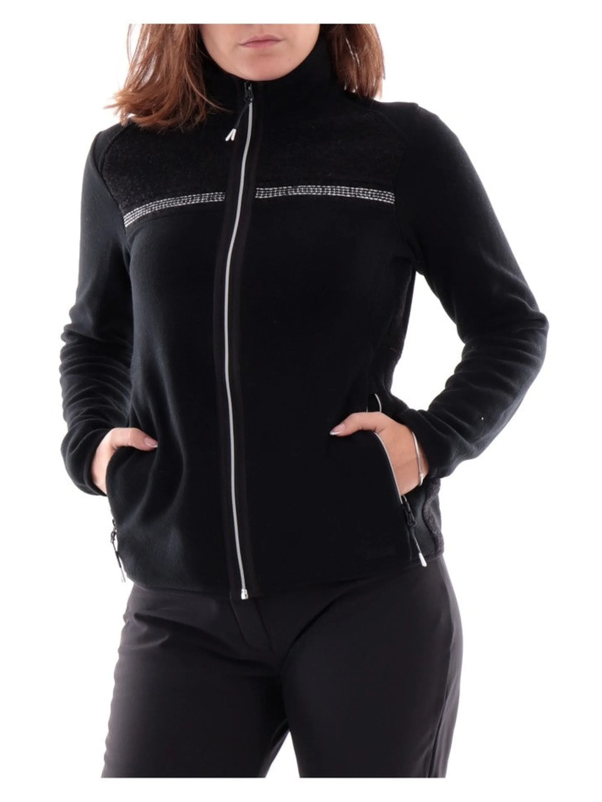 CMP Abbigliamento*Pile sci nero da donna con inserti in lana 33J4296