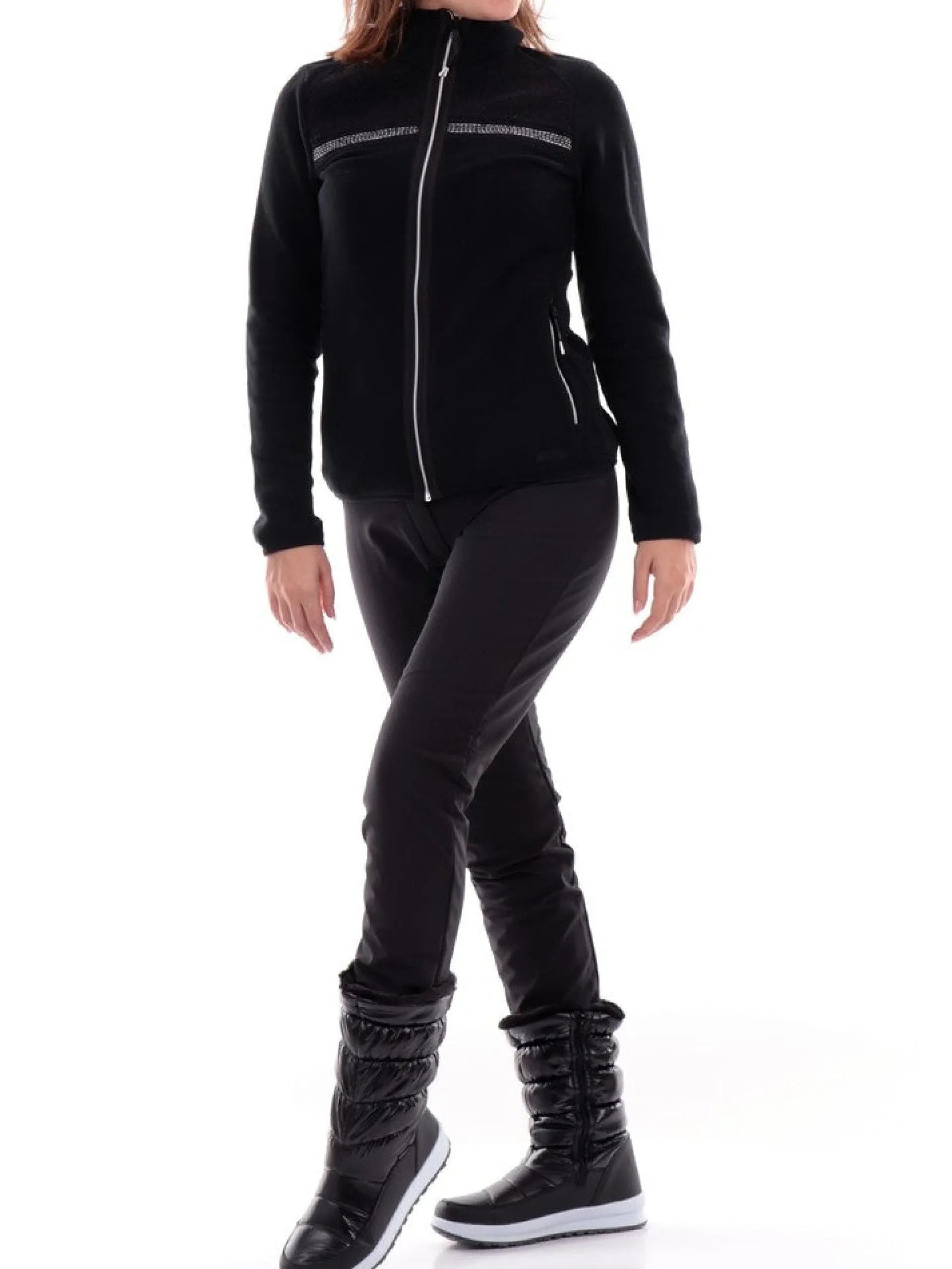 CMP Abbigliamento*Pile sci nero da donna con inserti in lana 33J4296