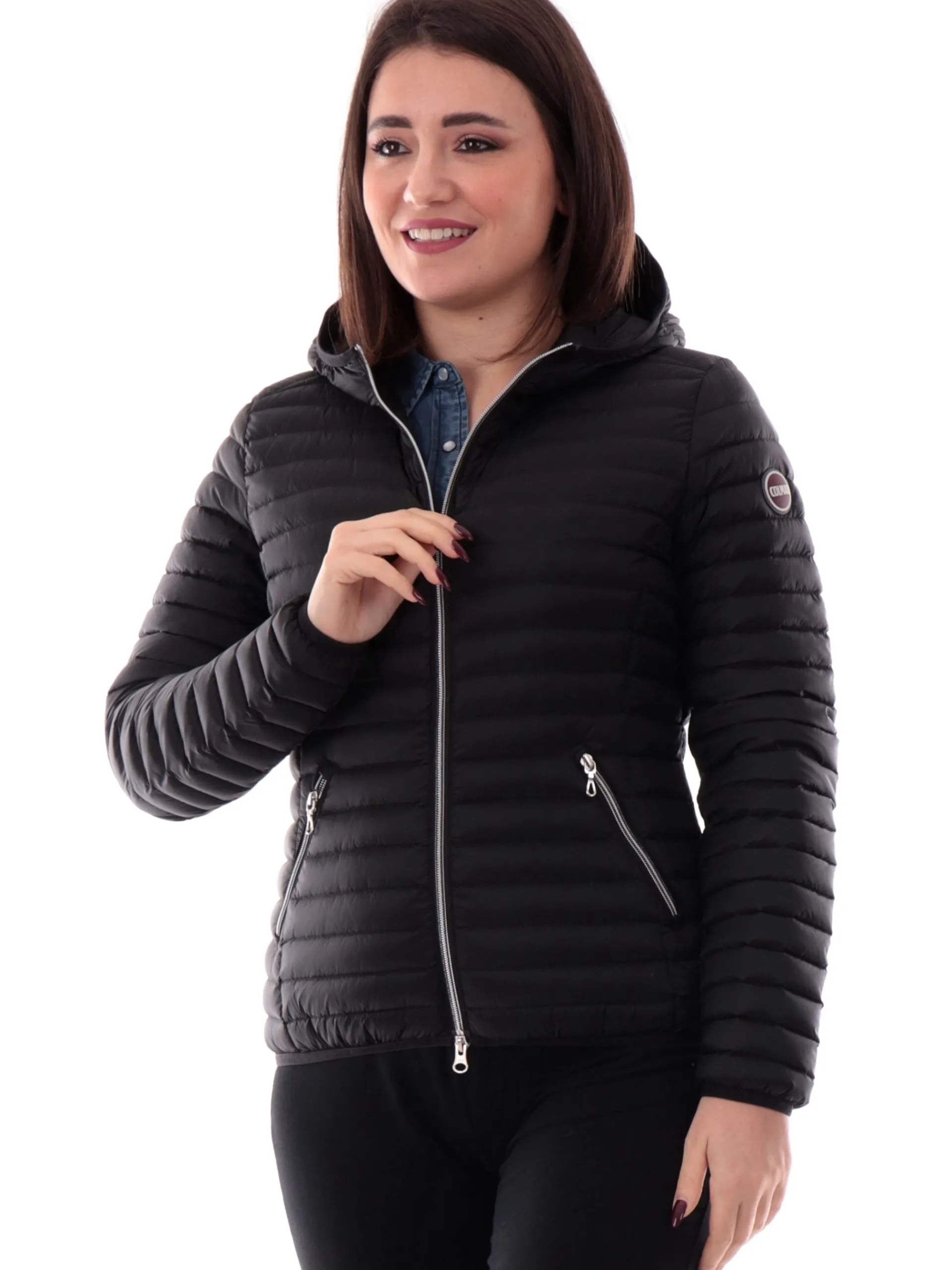 COLMAR Giubbini*Piumino nero da donna 100 grammi con cappuccio 2224A9VX