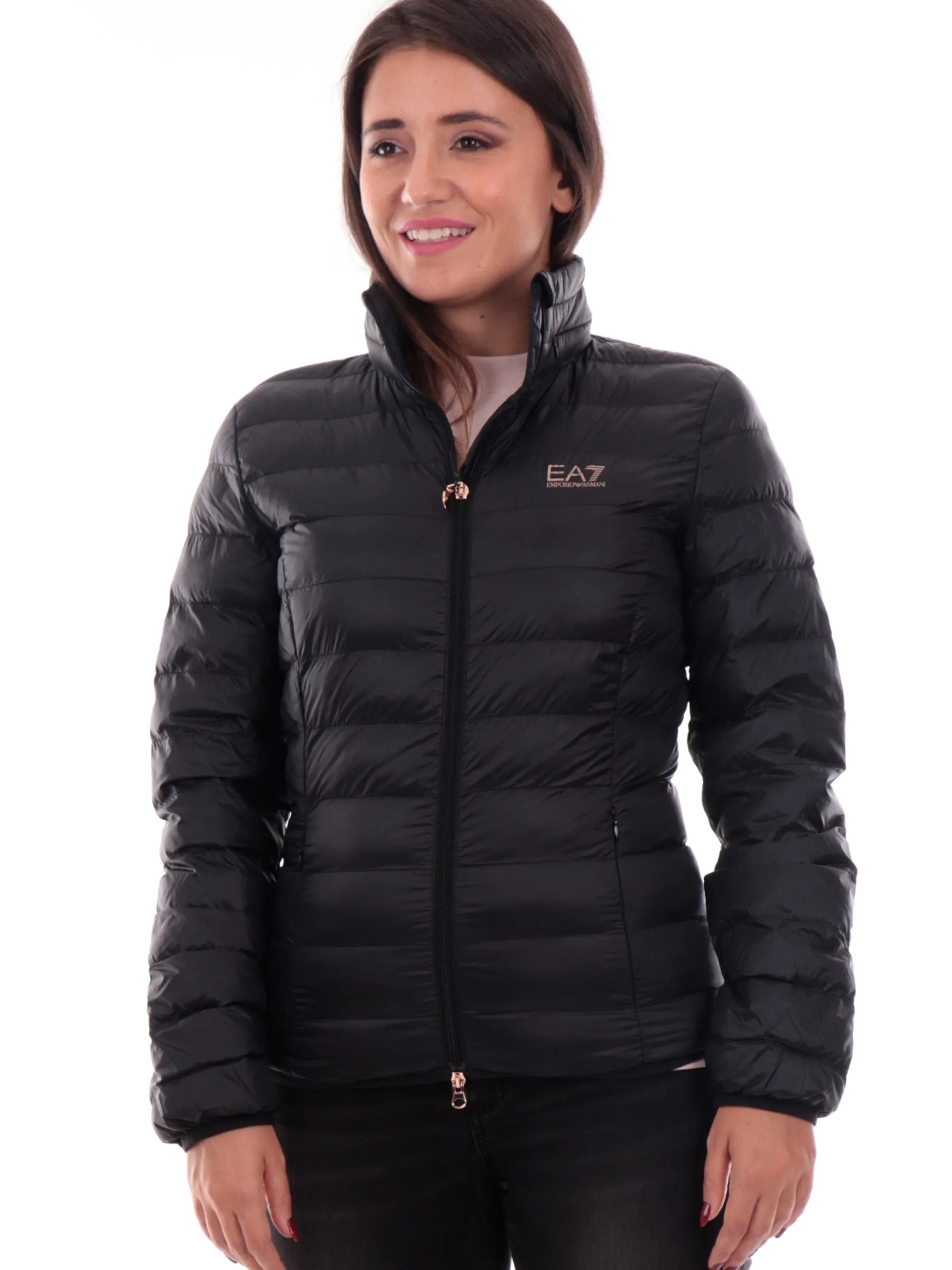 EMPORIO ARMANI 7 Giubbini*Piumino Emporio Armani EA7 nero da donna cappuccio estraibile 6DTB28TNGPZ