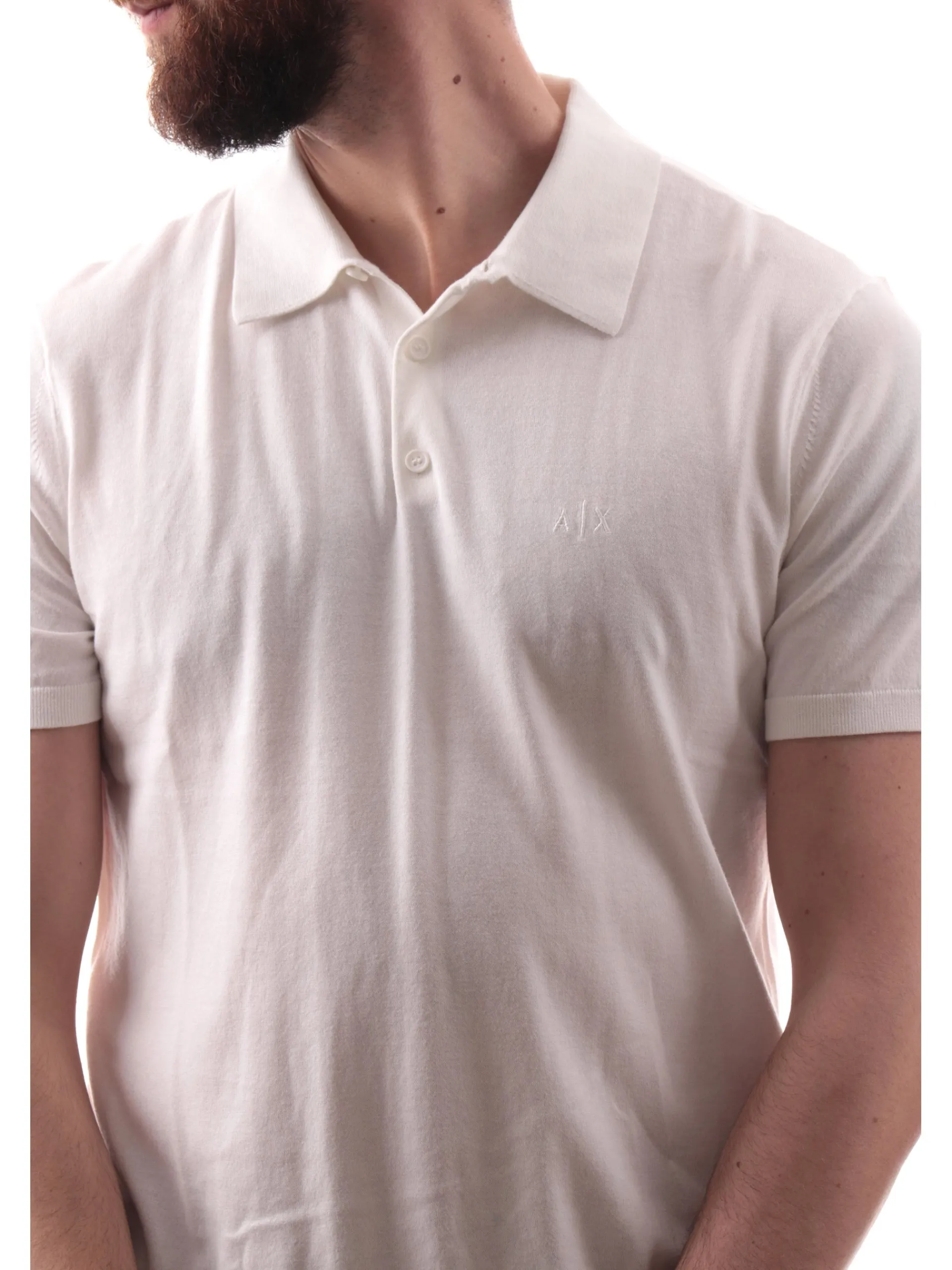 ARMANI EXCHANGE Polo*Polo AX bianca logo ricamato da uomo 8NZF5DZM3JZ