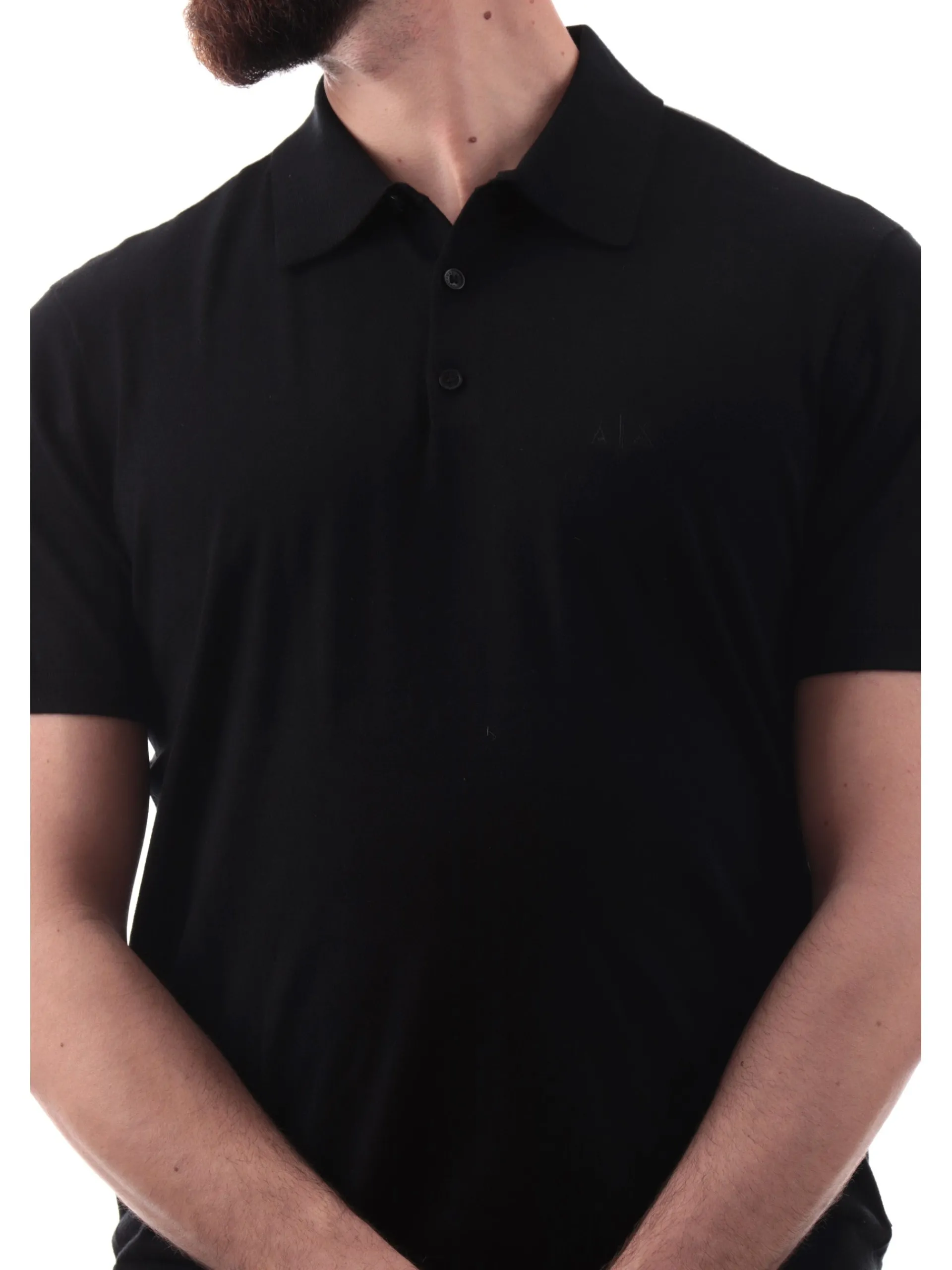 ARMANI EXCHANGE Polo*Polo AX nera da uomo logo AX ricamato 8NZF5DZM3JZ