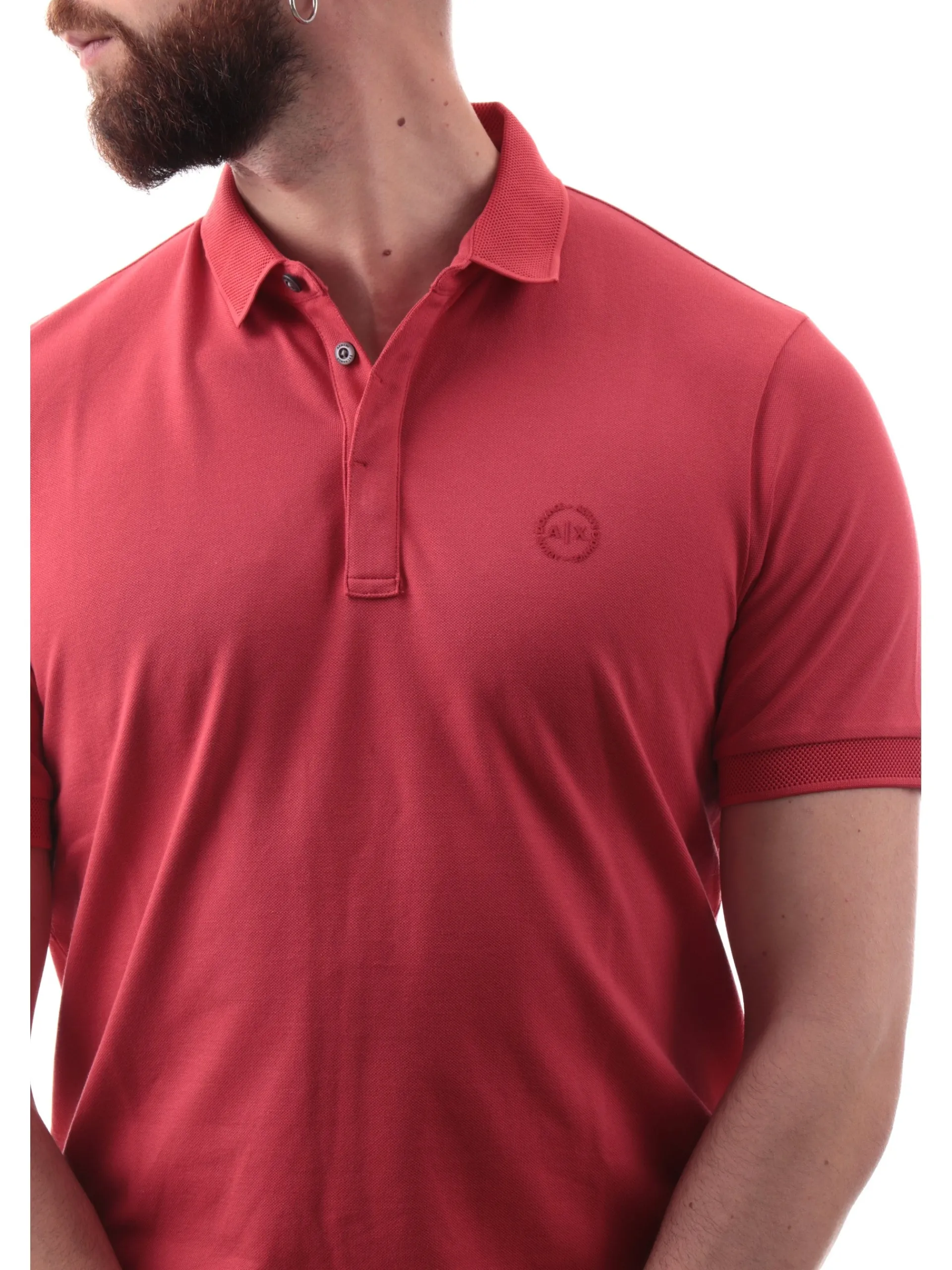 ARMANI EXCHANGE Polo*Polo AX rossa da uomo logo AX gommato 8NZF91ZJ81Z