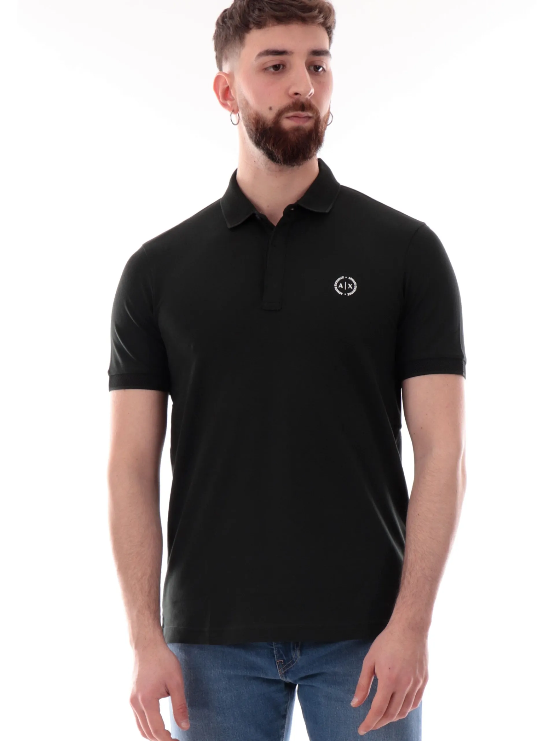 ARMANI EXCHANGE Polo*Polo AX verde da uomo logo AX gommato 8NZF91ZJ81Z