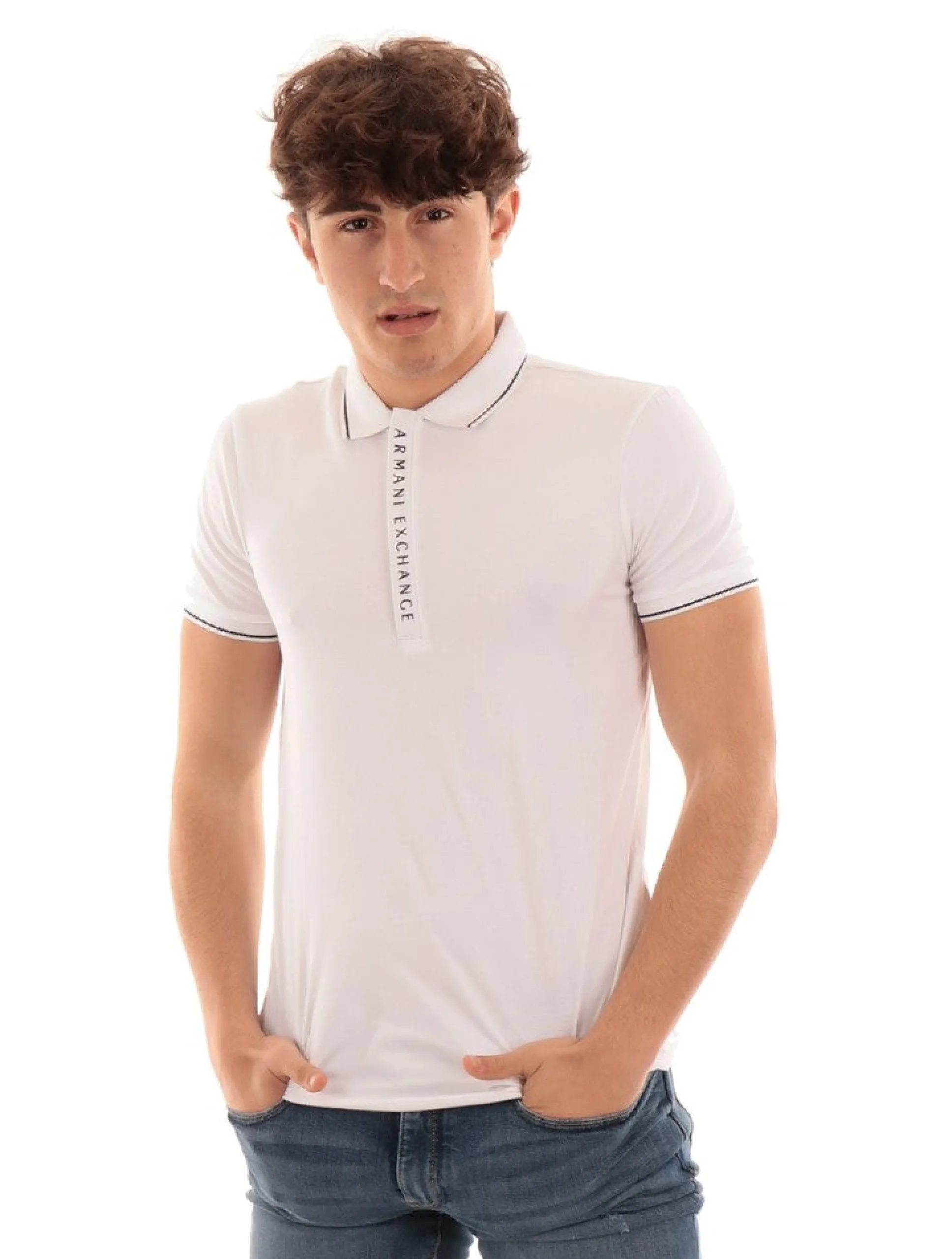 ARMANI EXCHANGE Polo*Polo bianca da uomo 8NZF71ZJH2Z