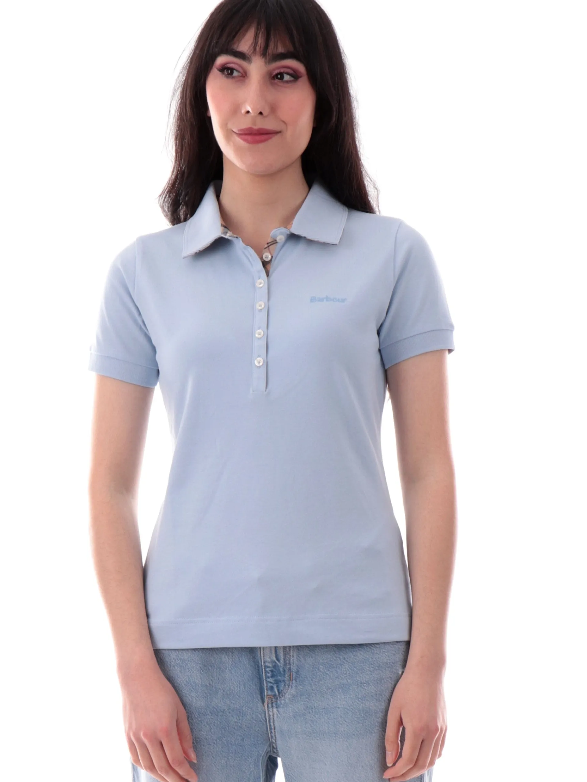 BARBOUR Polo*Polo celeste da donna Portsdown LML0634