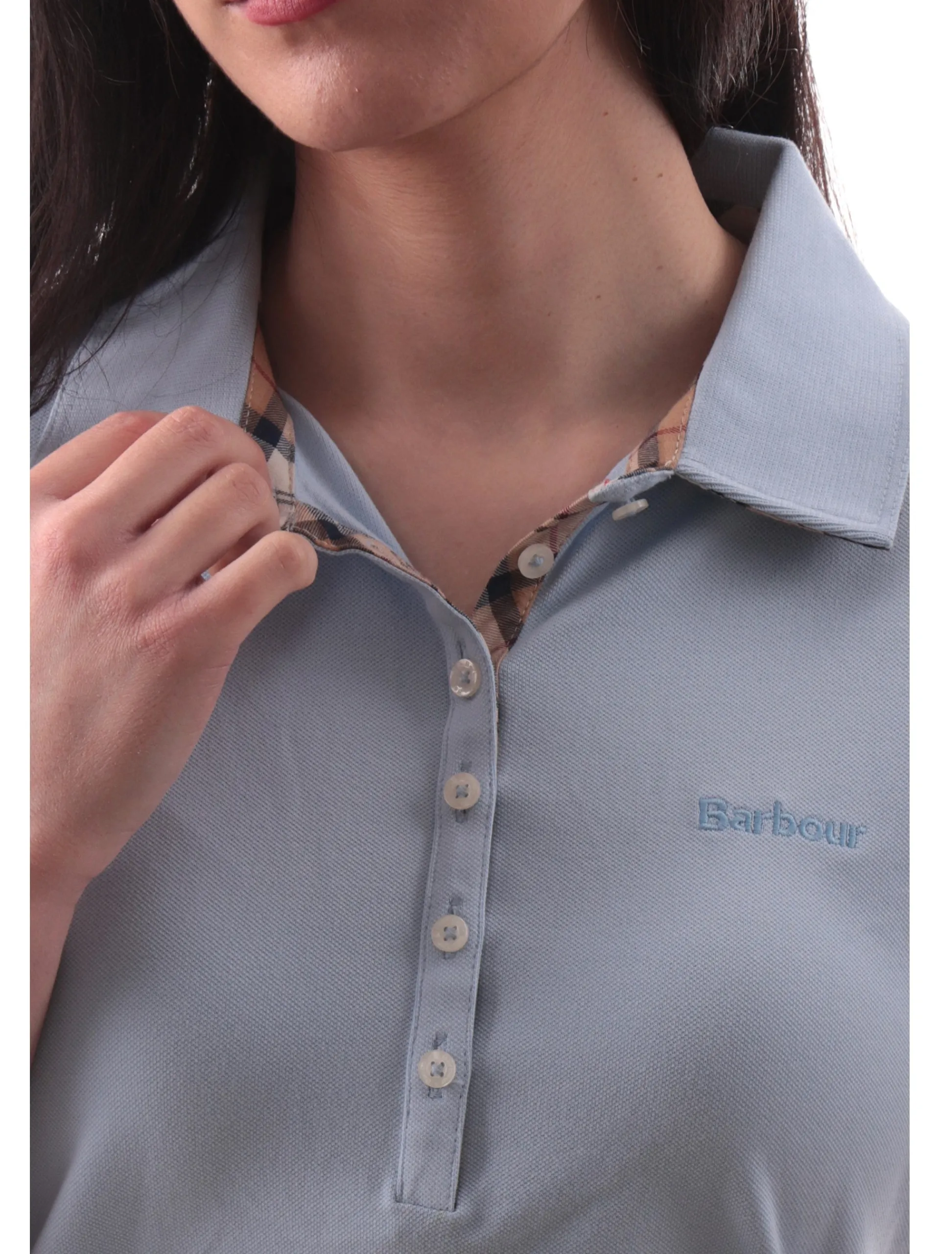 BARBOUR Polo*Polo celeste da donna Portsdown LML0634