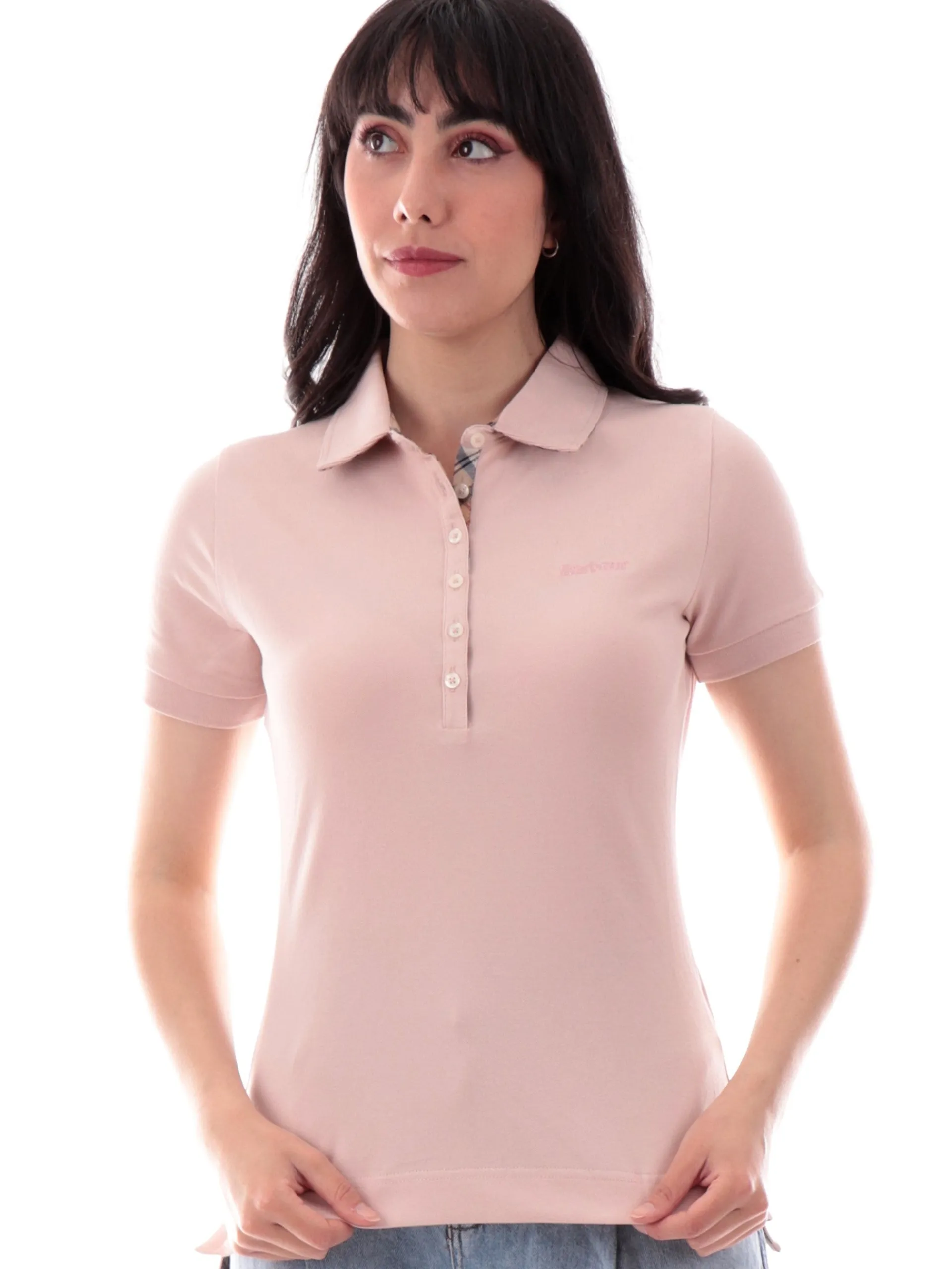 BARBOUR Polo*Polo rosa da donna Portsdown Top logo ricamato LML0634