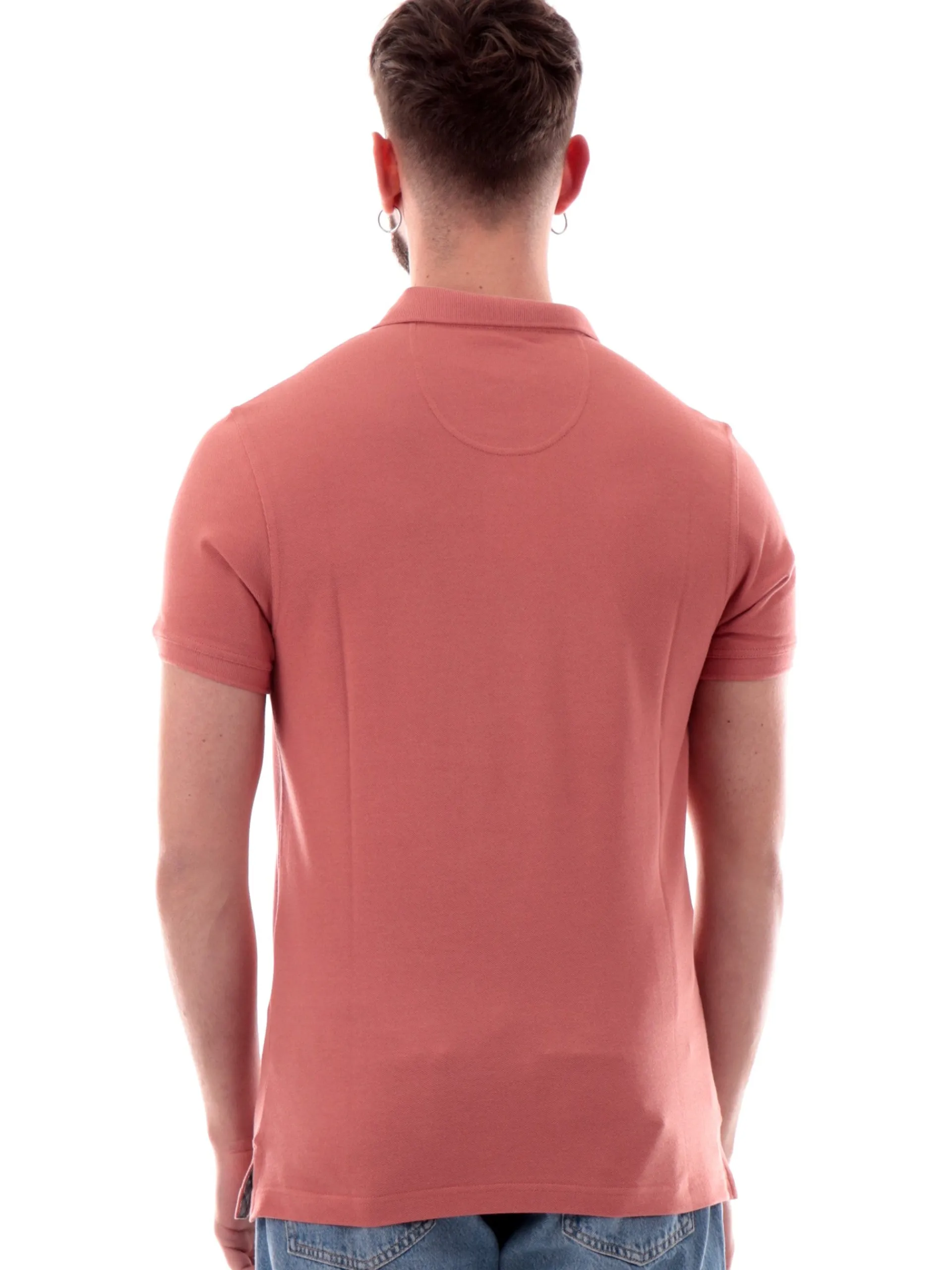 BARBOUR Polo*Polo rosa salmone da uomo Tartan Pique MML0012