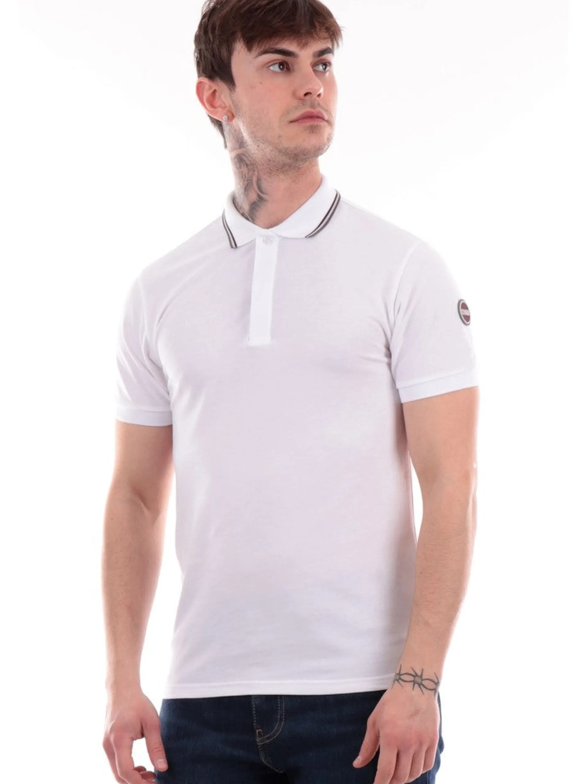 COLMAR Polo*Polo Uomo Bianca con logo patch gommato 7663R7XH