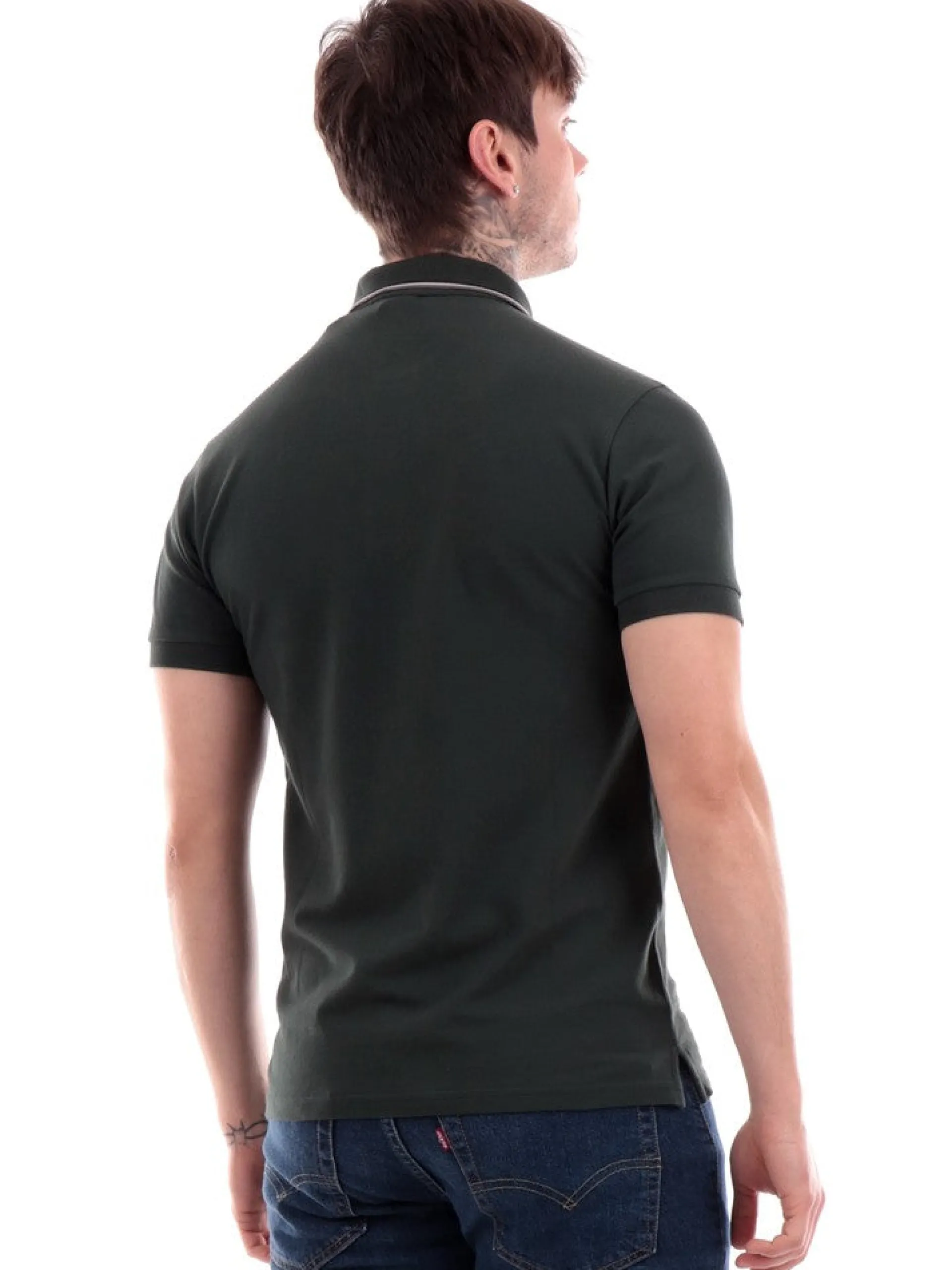 COLMAR Polo*Polo uomo Verde militare logo patch gommato 7663R7XH