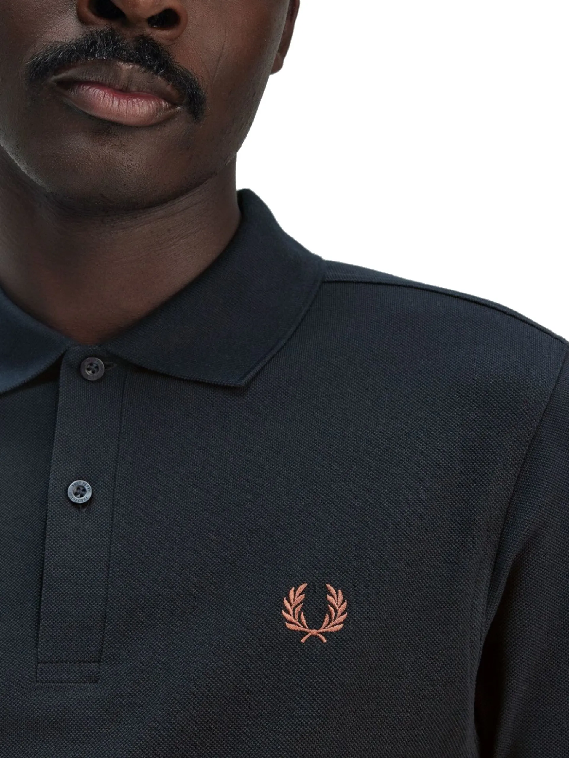 FRED PERRY Polo*Polo blu da uomo logo bronzo ricamato M6000