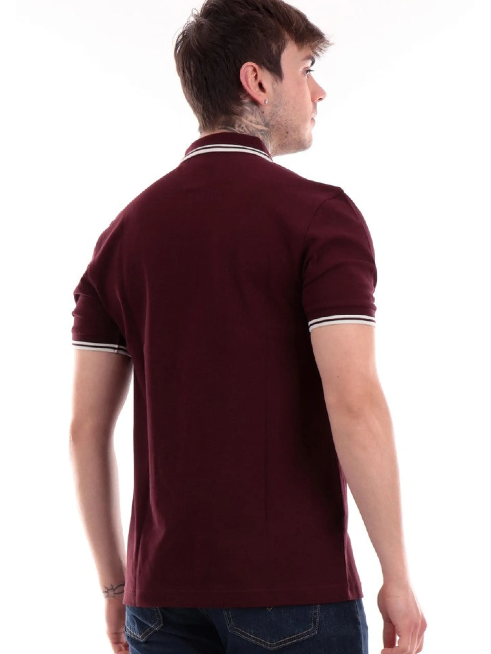 FRED PERRY Polo*Polo bordeaux da uomo Twin Tipped M3600