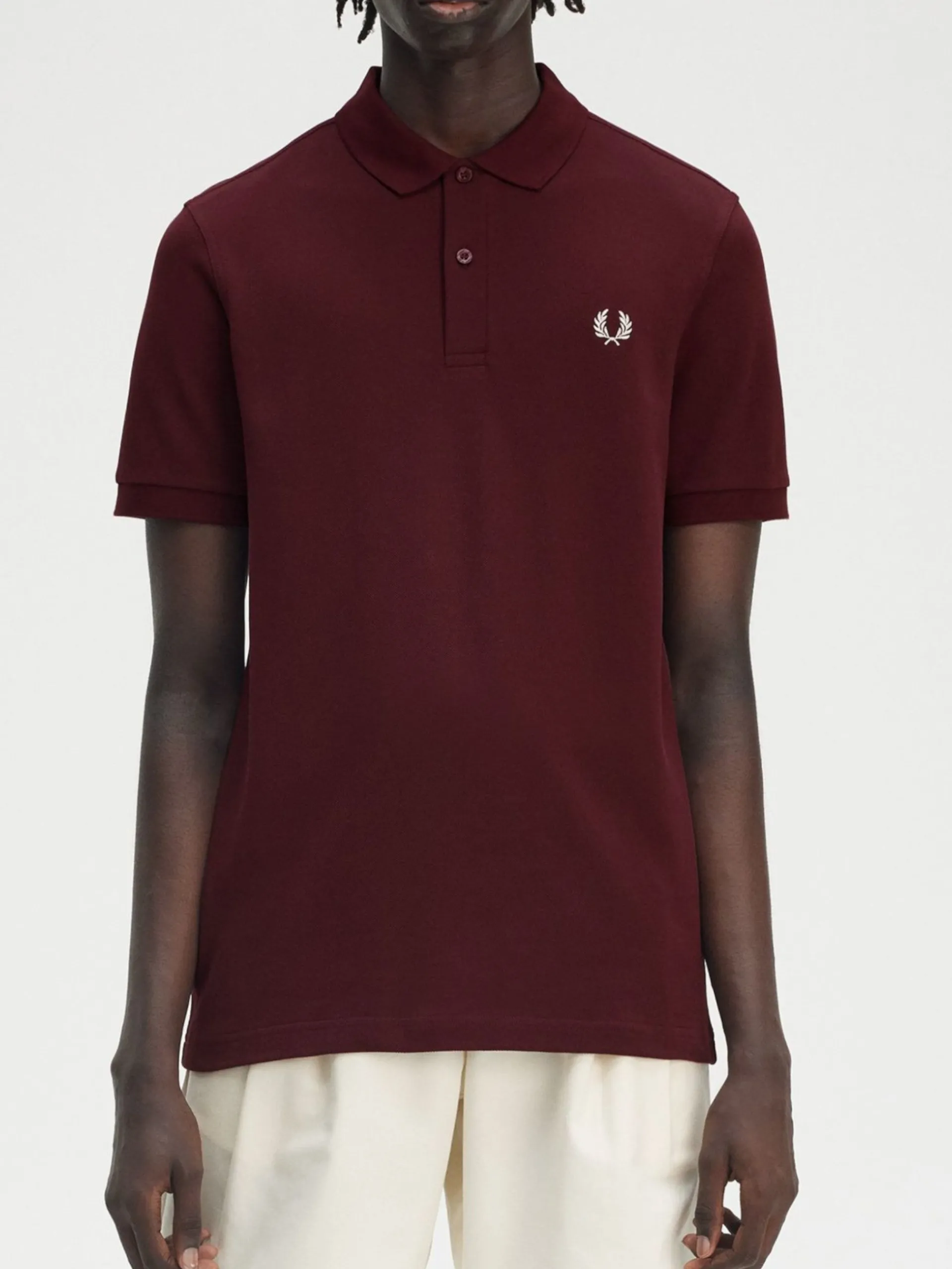 FRED PERRY Polo*Polo bordeaux da uomo logo bianco ricamato M6000