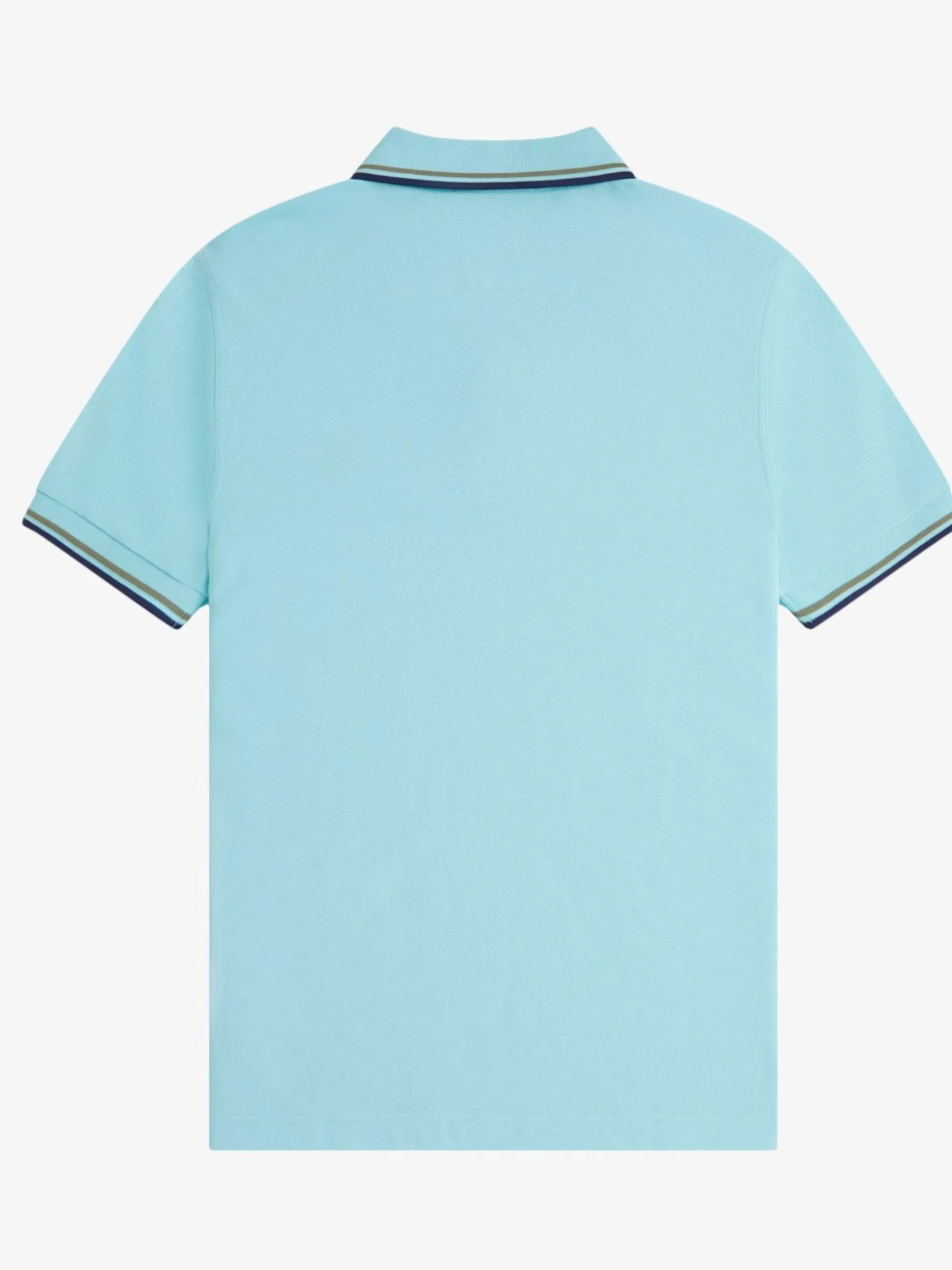 FRED PERRY Polo*Polo celeste da uomo inserti oro e blu Twin Tipped M3600