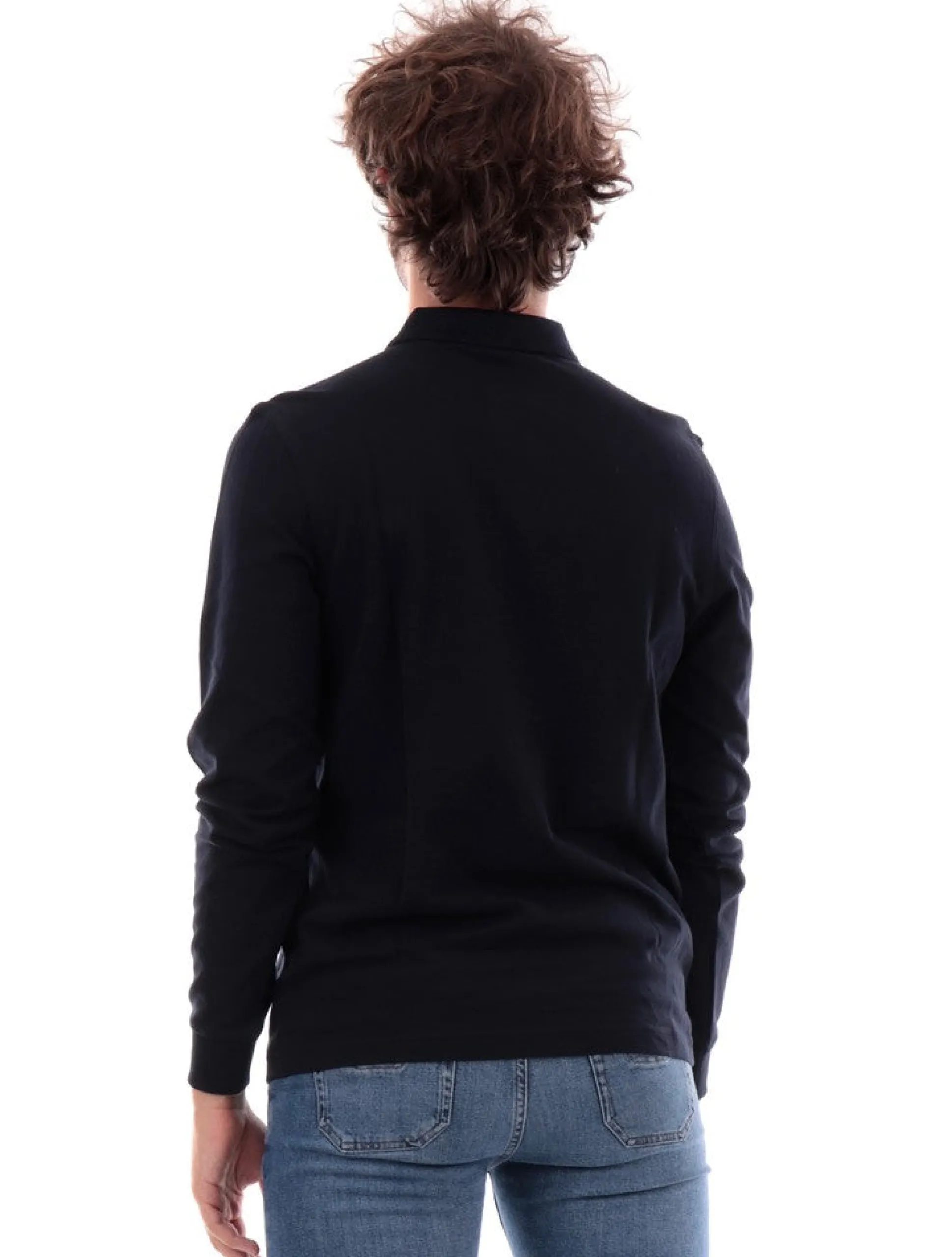 FRED PERRY Polo*Polo Maniche Lunghe da Uomo blu plain Shirt M6006