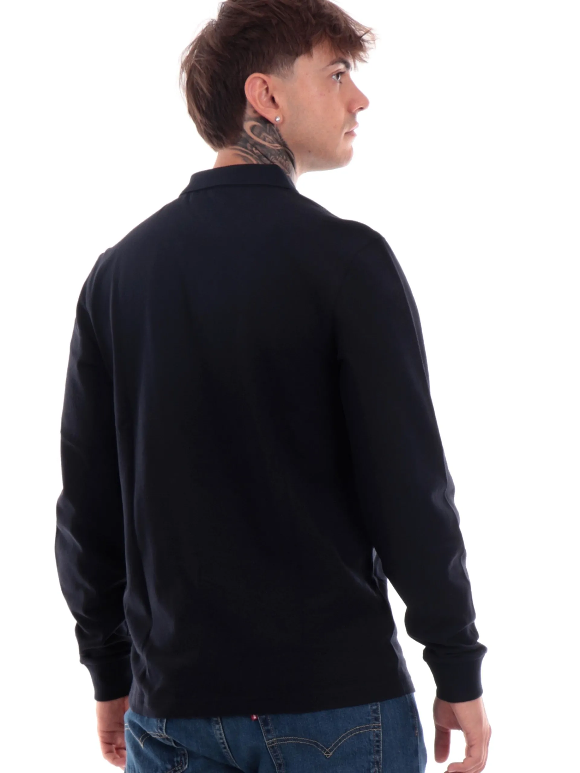 FRED PERRY Polo*Polo Maniche Lunghe da Uomo blu plain M6006