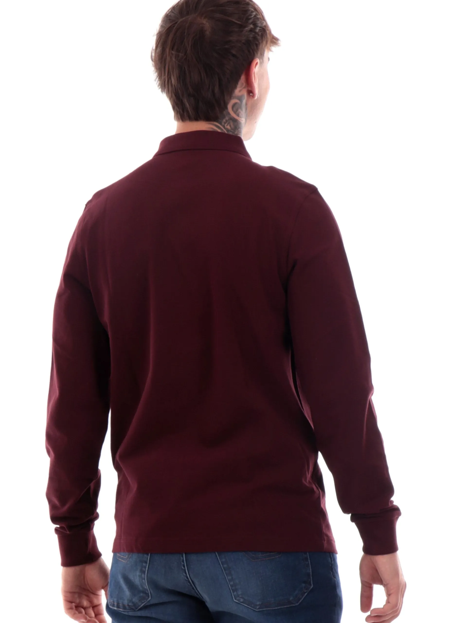FRED PERRY Polo*Polo Maniche Lunghe da Uomo bordeaux plain Shirt M6006
