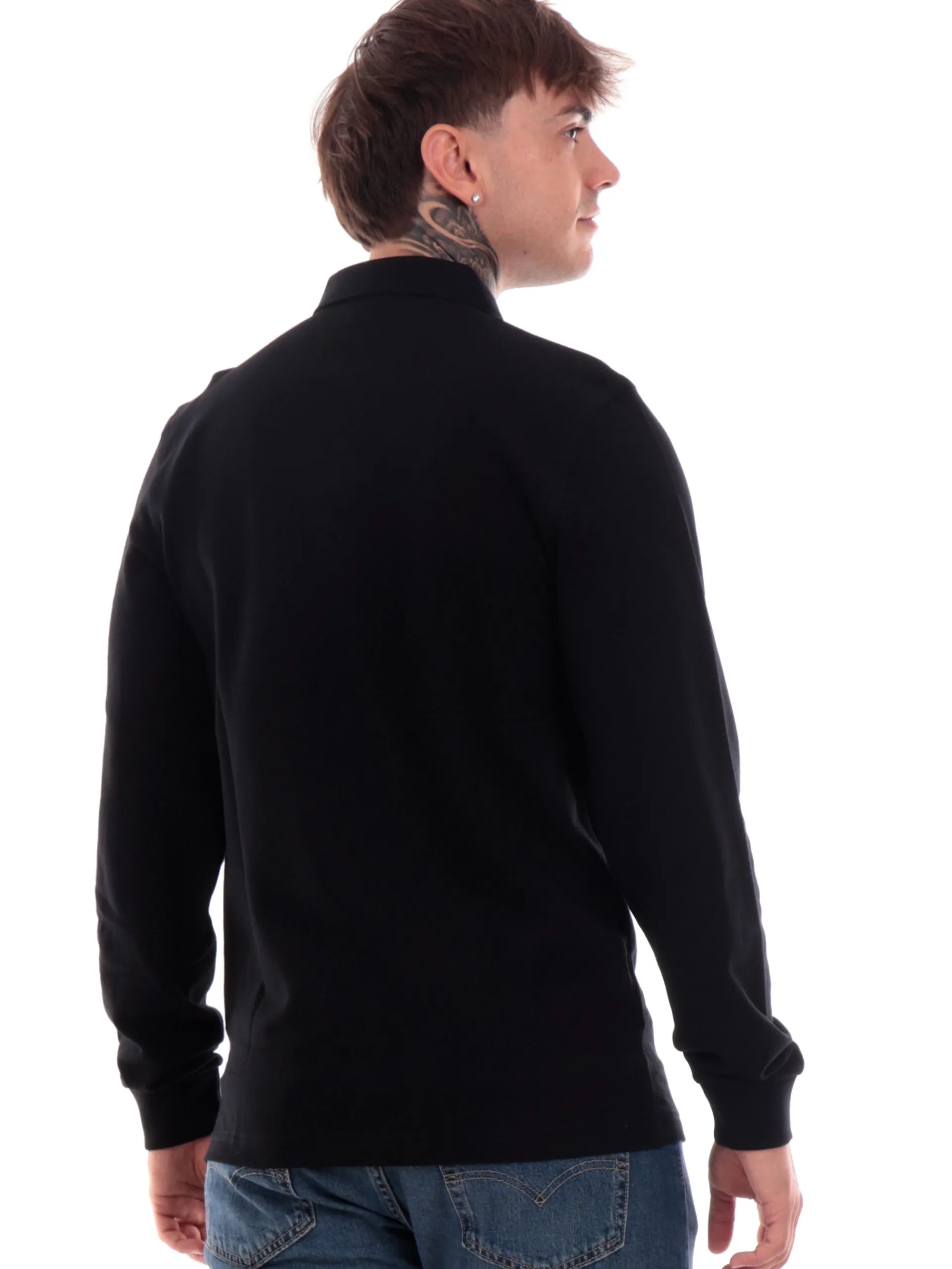 FRED PERRY Polo*Polo Maniche Lunghe da Uomo nera plain M6006