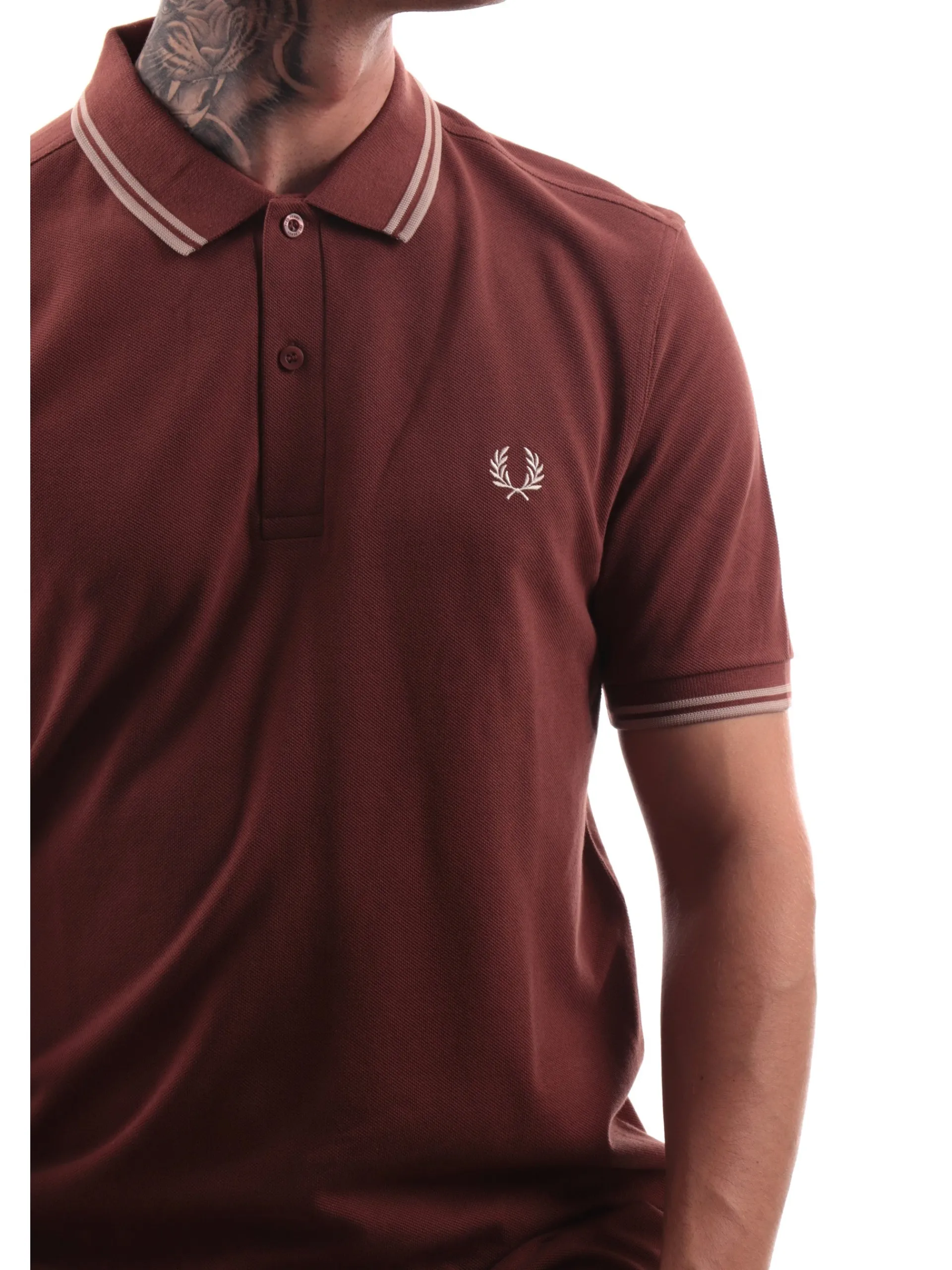 FRED PERRY Polo*Polo marrone da uomo Twin Tipped M3600