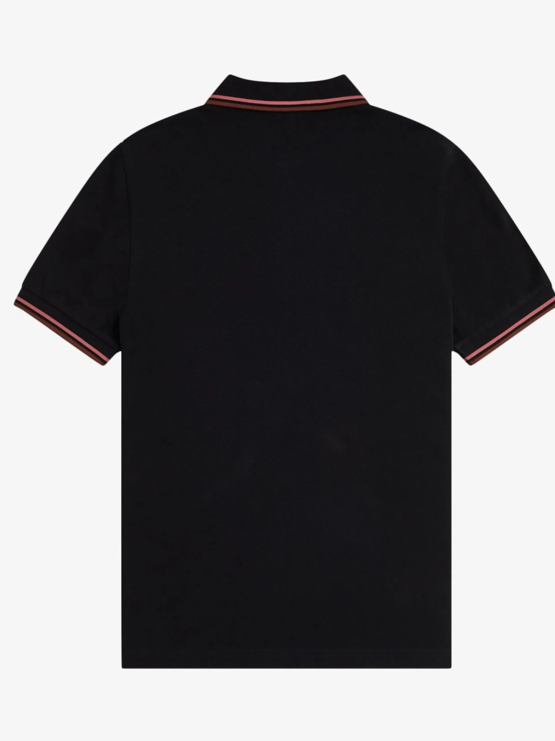 FRED PERRY Polo*Polo nera da uomo inserti rosa e marroni Twin Tipped M3600