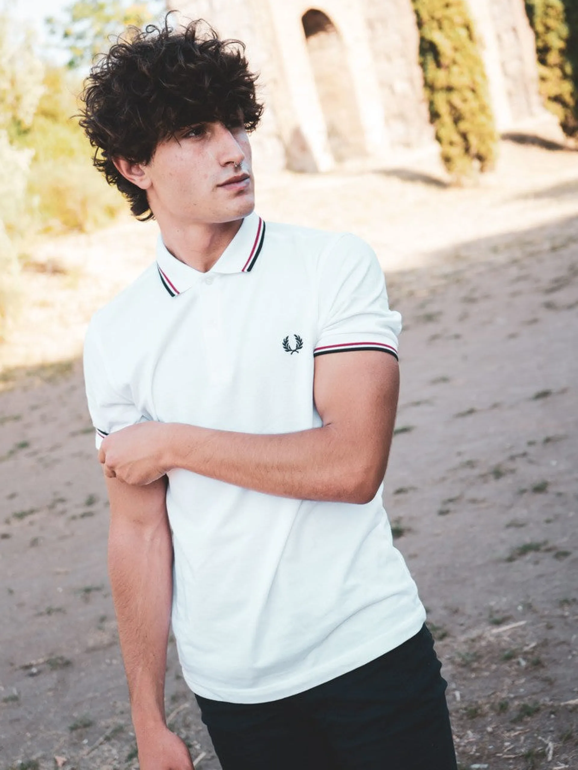 FRED PERRY Polo*Polo Twin Tipped Bianca da Uomo M3600