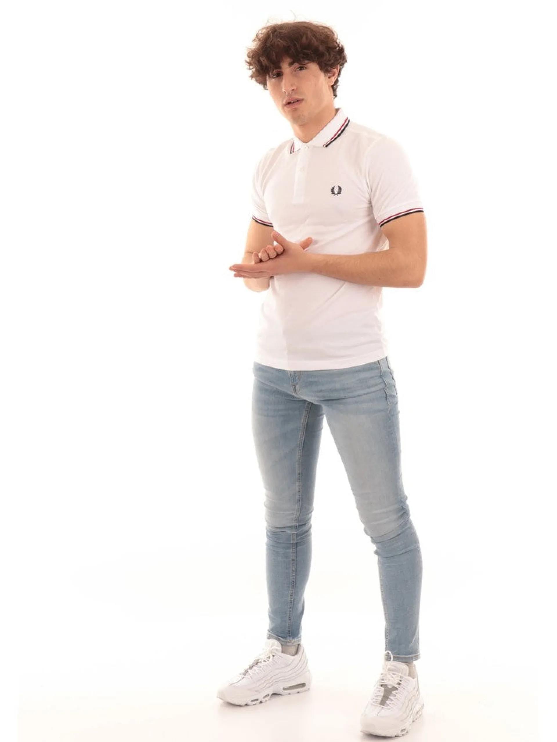 FRED PERRY Polo*Polo Twin Tipped Bianca da Uomo M3600