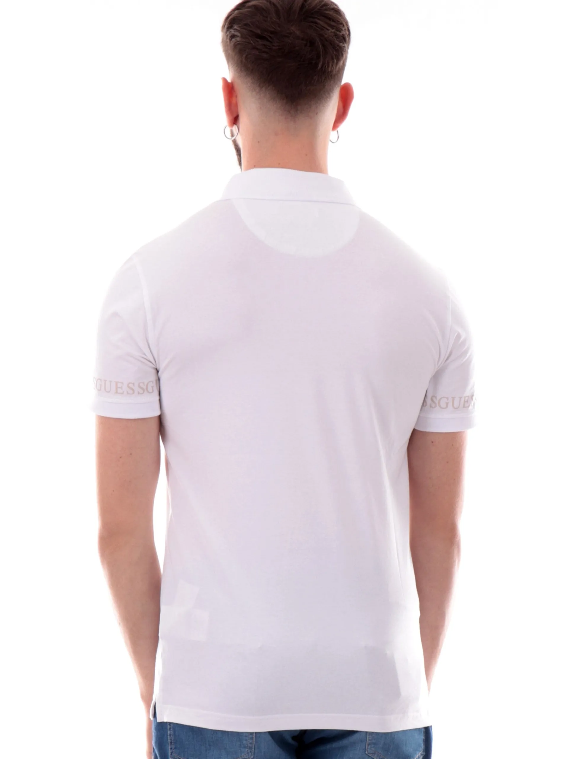 GUESS Polo*Polo bianca maniche corte da uomo Nolan M5RP66J1314