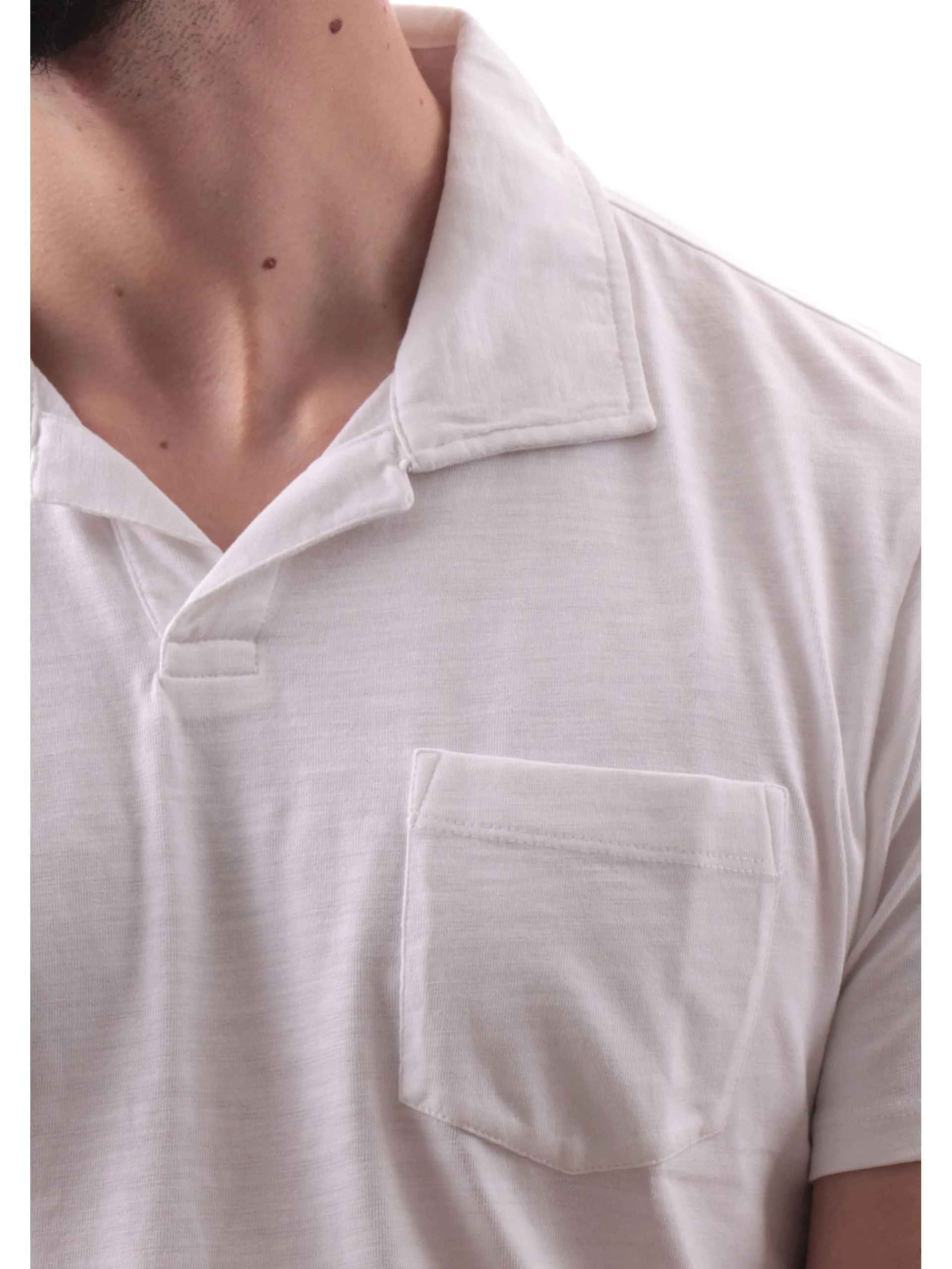 GUESS Polo*Polo bianca scollo a V da uomo con taschino M5GP24KC6U1