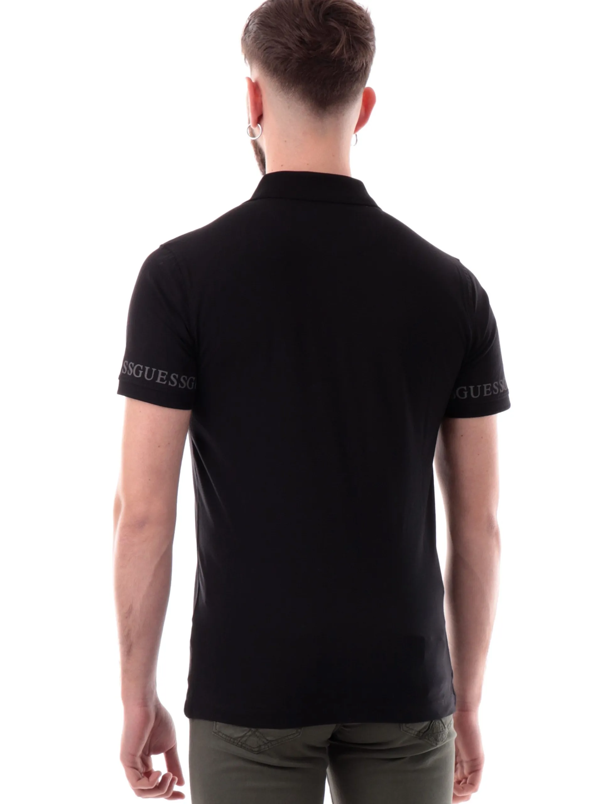 GUESS Polo*Polo nera maniche corte da uomo Nolan M5RP66J1314