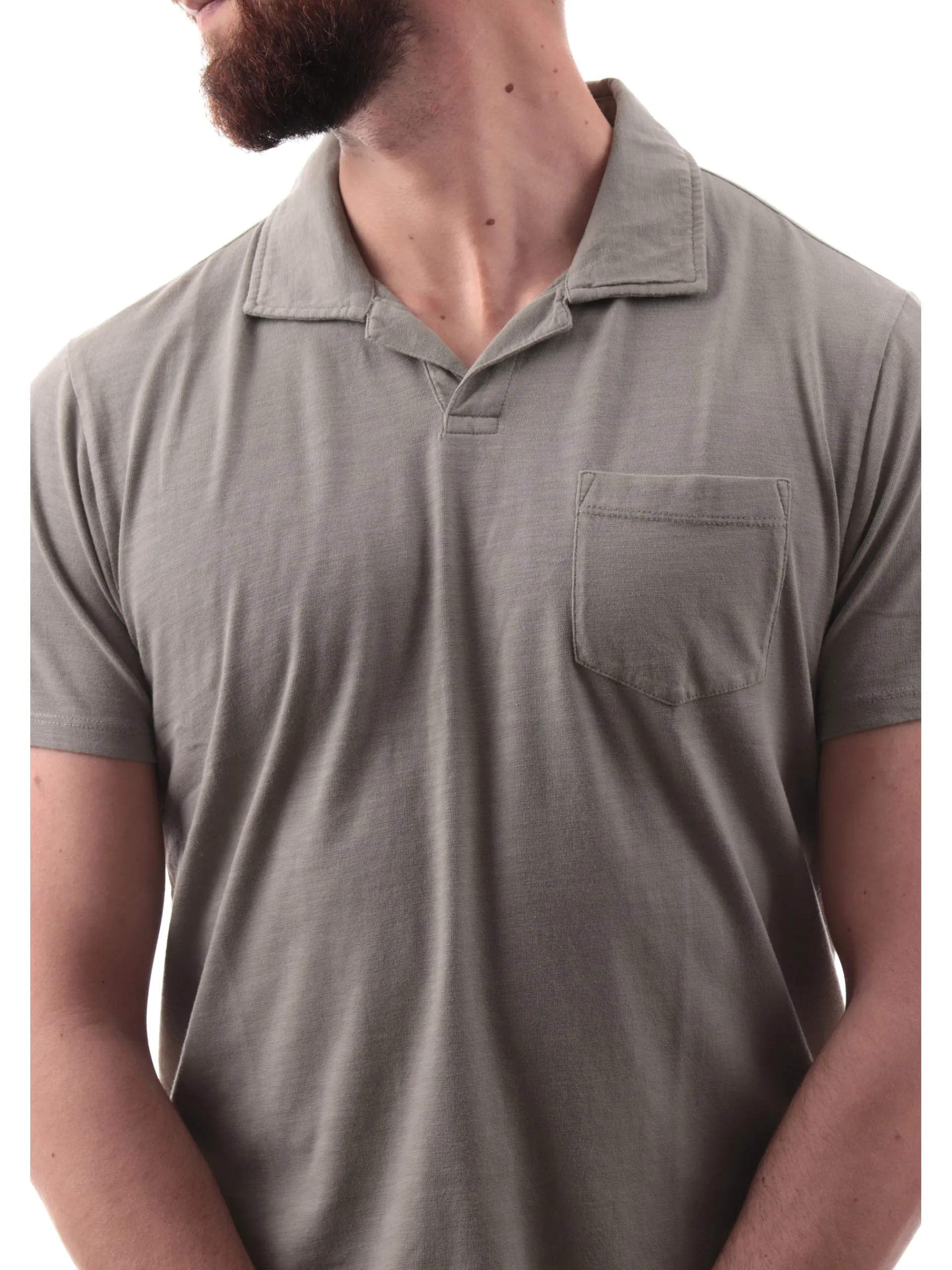 GUESS Polo*Polo verde scollo a V da uomo con taschino M5GP24KC6U1