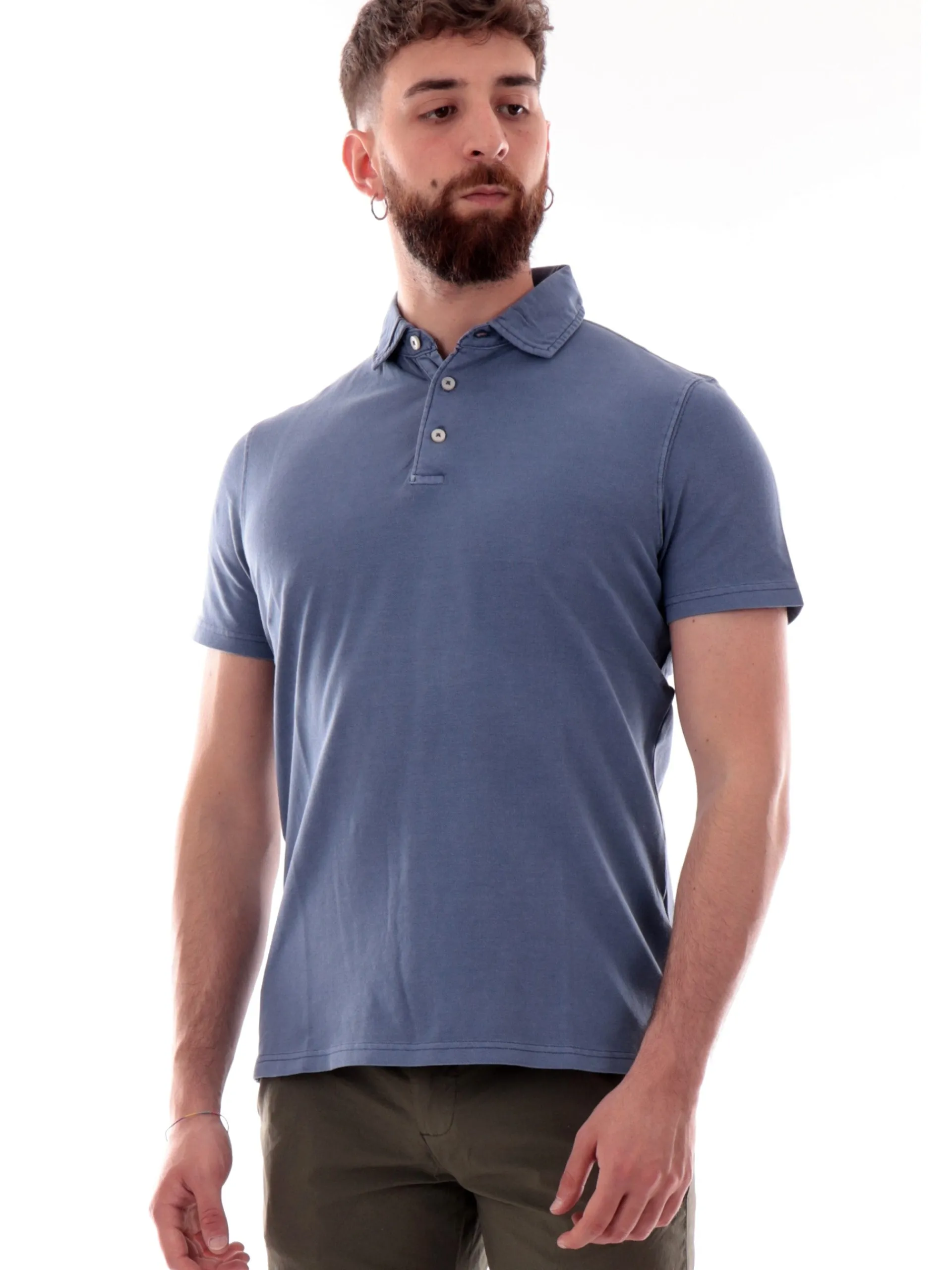 IMPURE Polo*Polo blu da uomo in cotone PETER