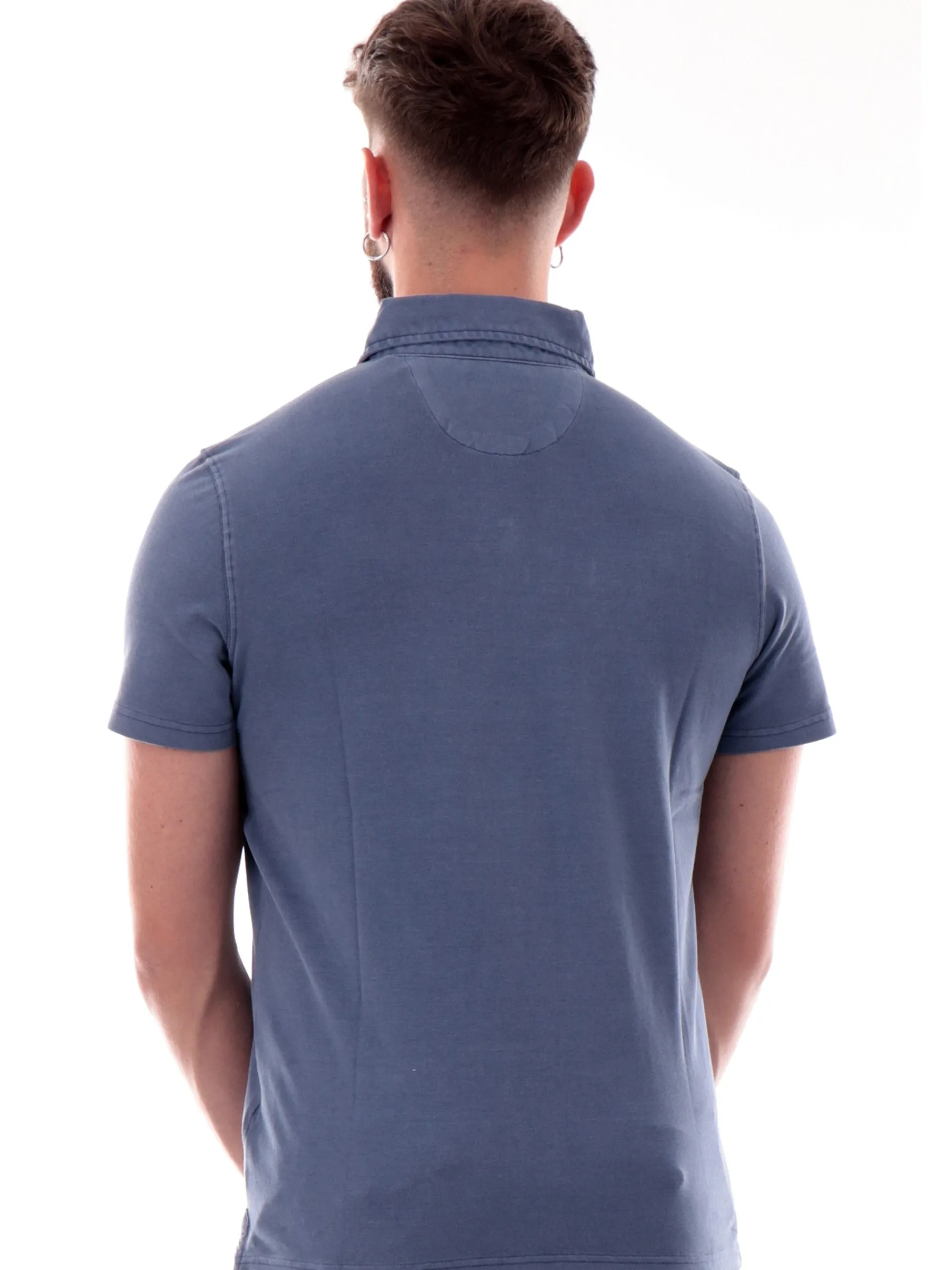 IMPURE Polo*Polo blu da uomo in cotone PETER