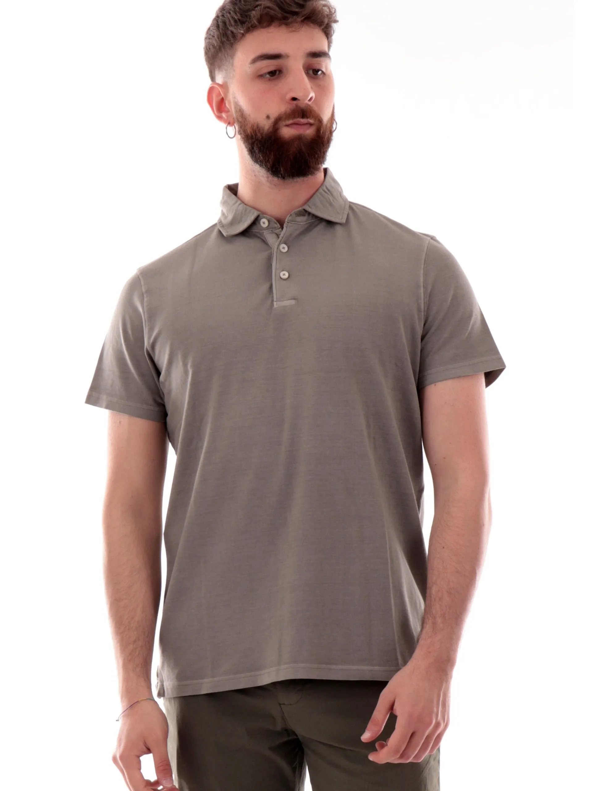 IMPURE Polo*Polo grigia da uomo in cotone PETER