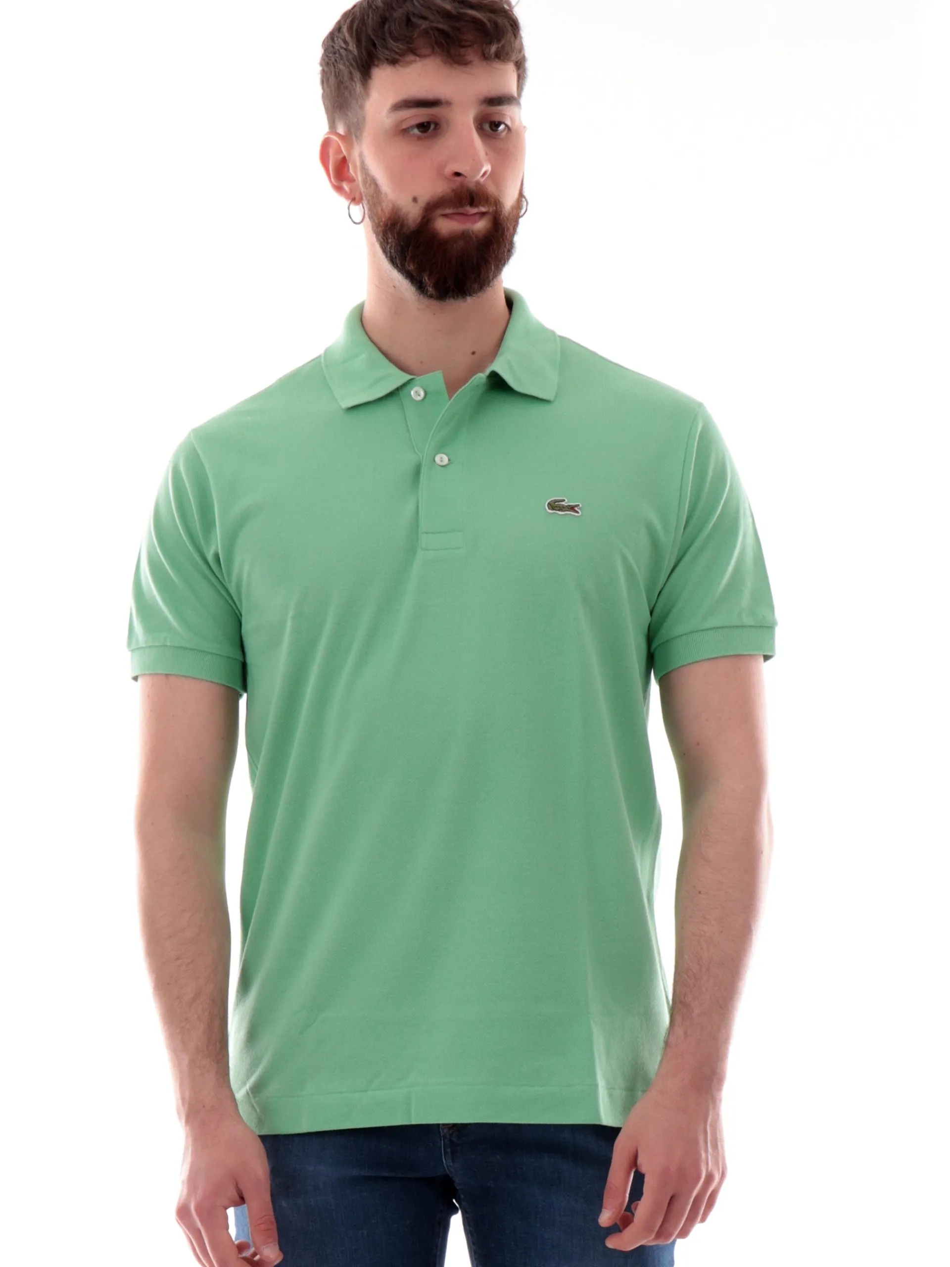 LACOSTE Polo*Polo verde chiaro da uomo Classic Fit con coccodrillo 1212