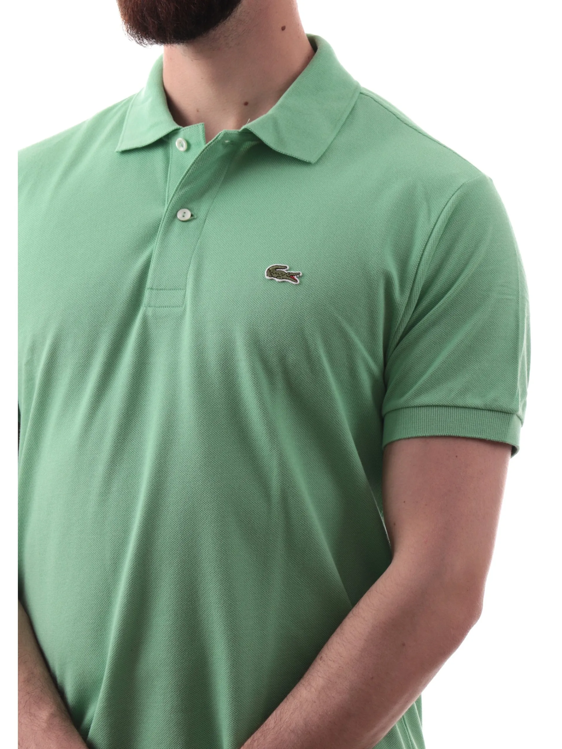 LACOSTE Polo*Polo verde chiaro da uomo Classic Fit con coccodrillo 1212