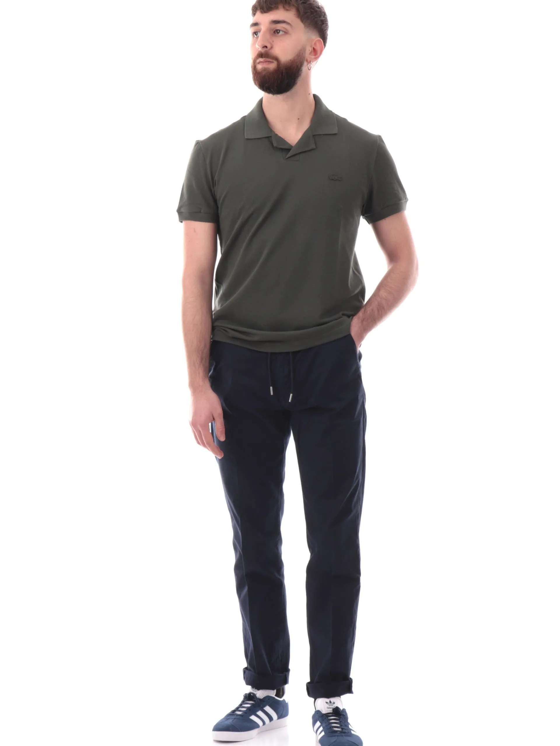 LACOSTE Polo*Polo verde da uomo maniche corte logo tono su tono PH0084