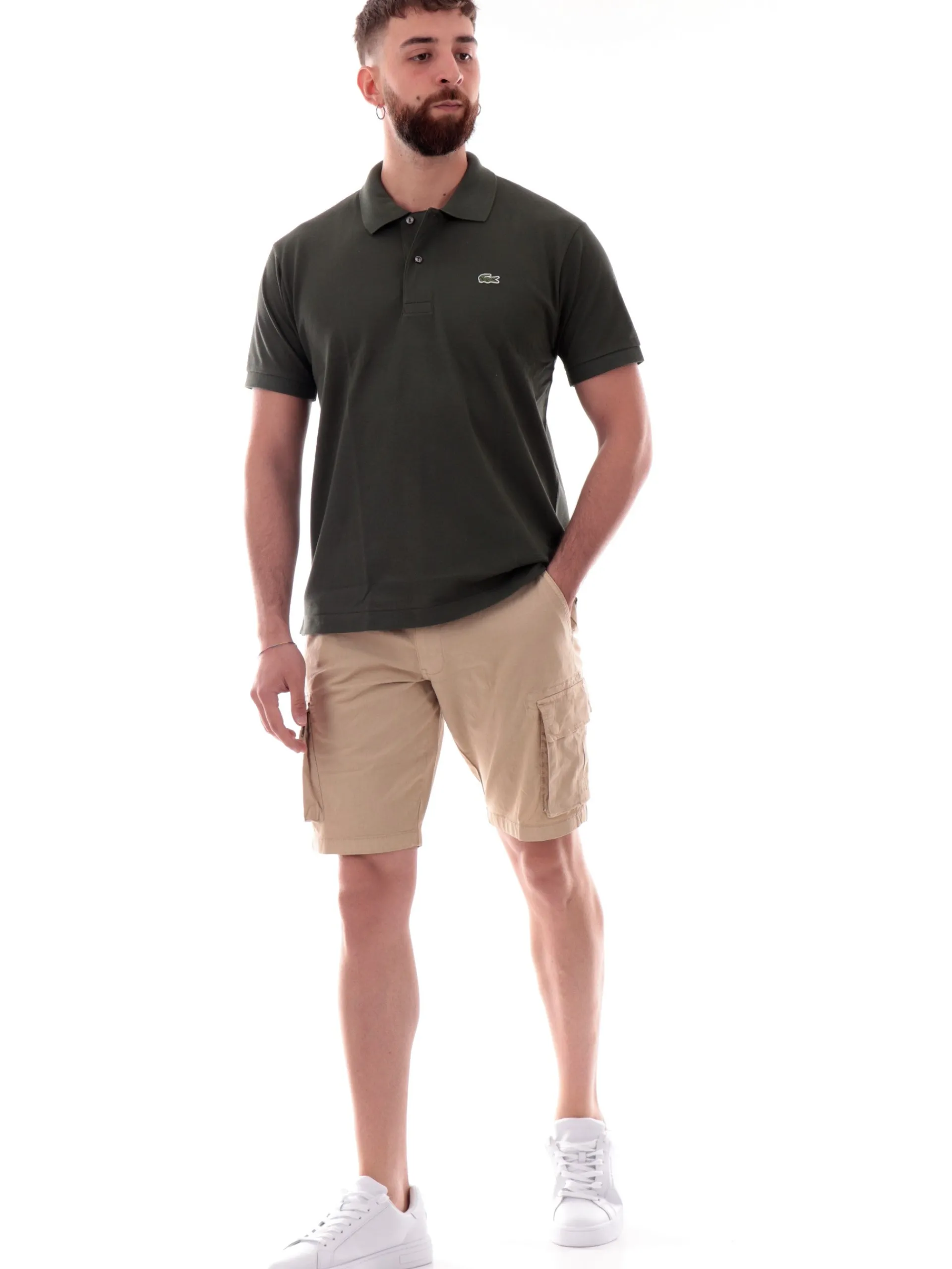 LACOSTE Polo*Polo verde militare da uomo Classic Fit 1212