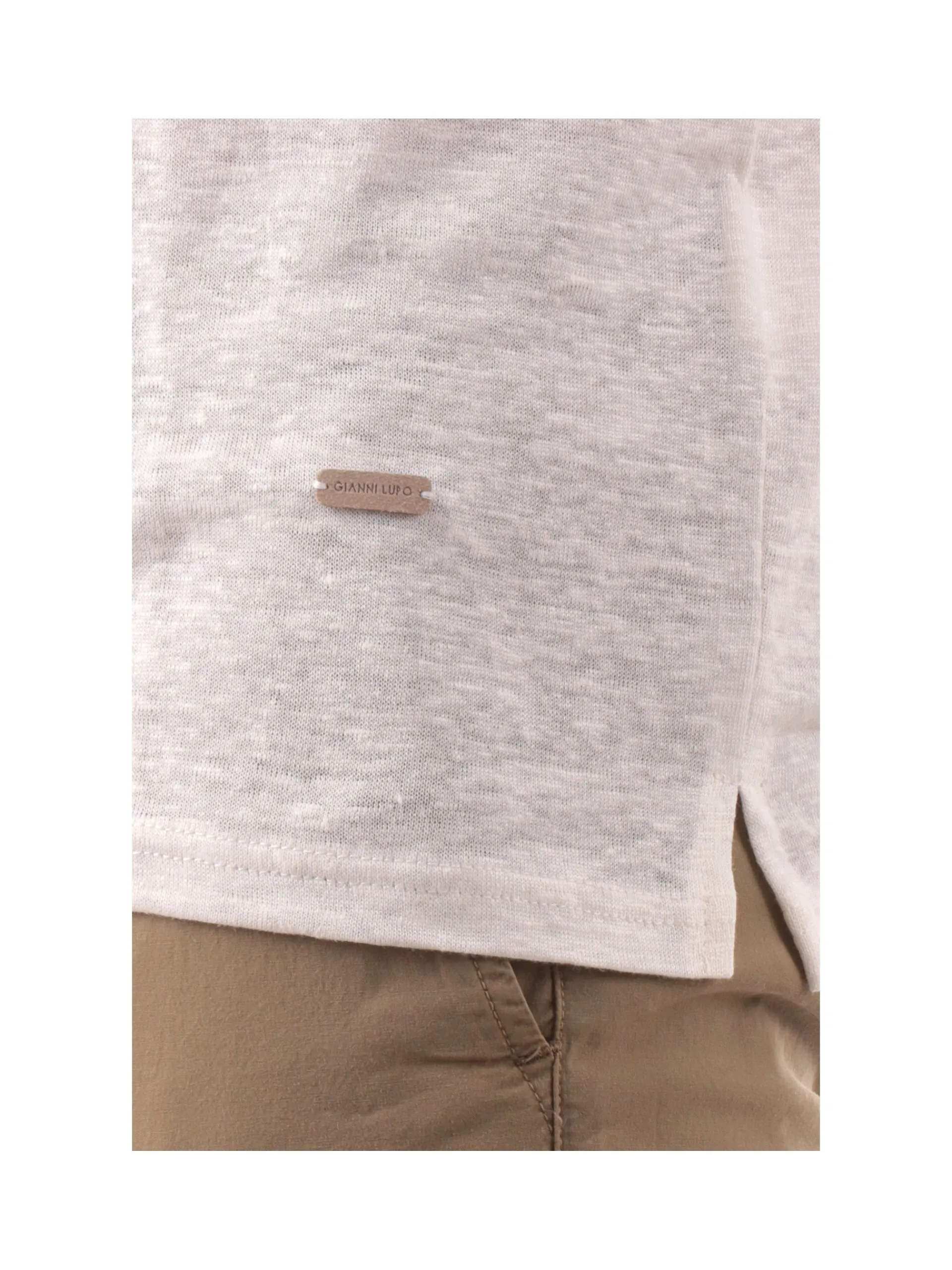 GIANNI LUPO Polo*Polo lino bianca da uomo tessuto in maglia GL1083FS25
