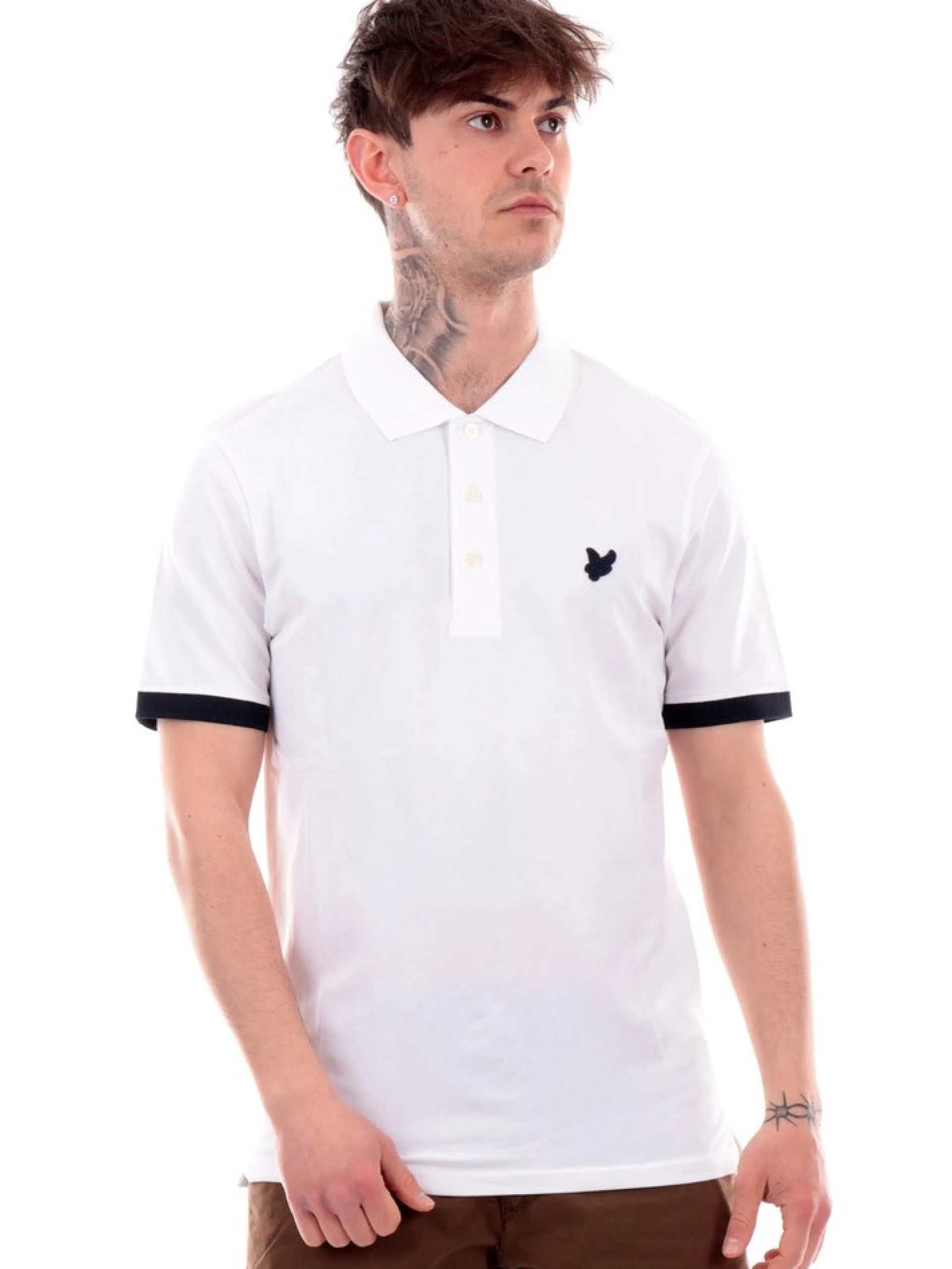 LYLE & SCOTT Polo*Polo Lyle Scott bianca da uomo Contrast Cuff SP2091V